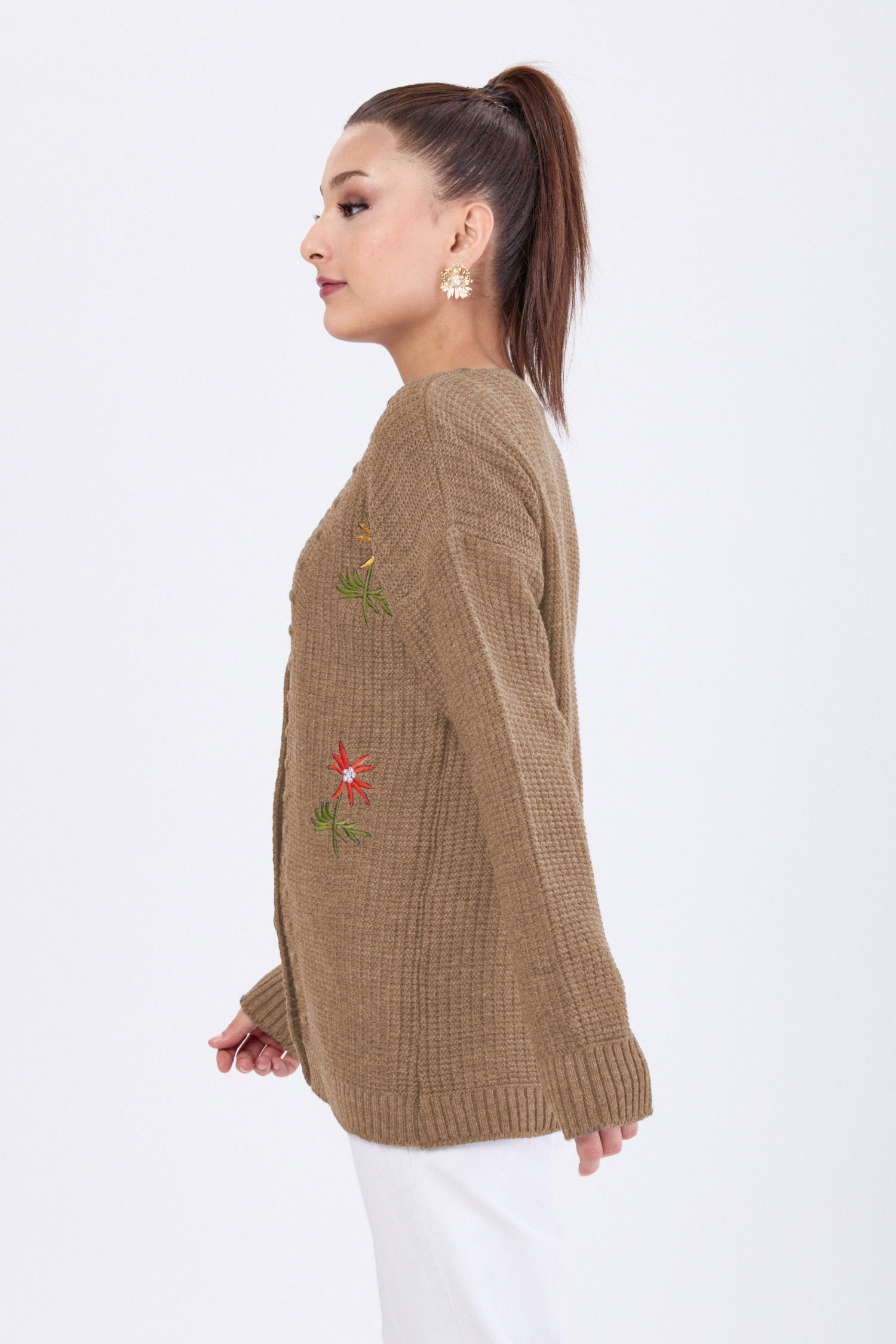 Triko Hırka Vizon - 23088 - 3