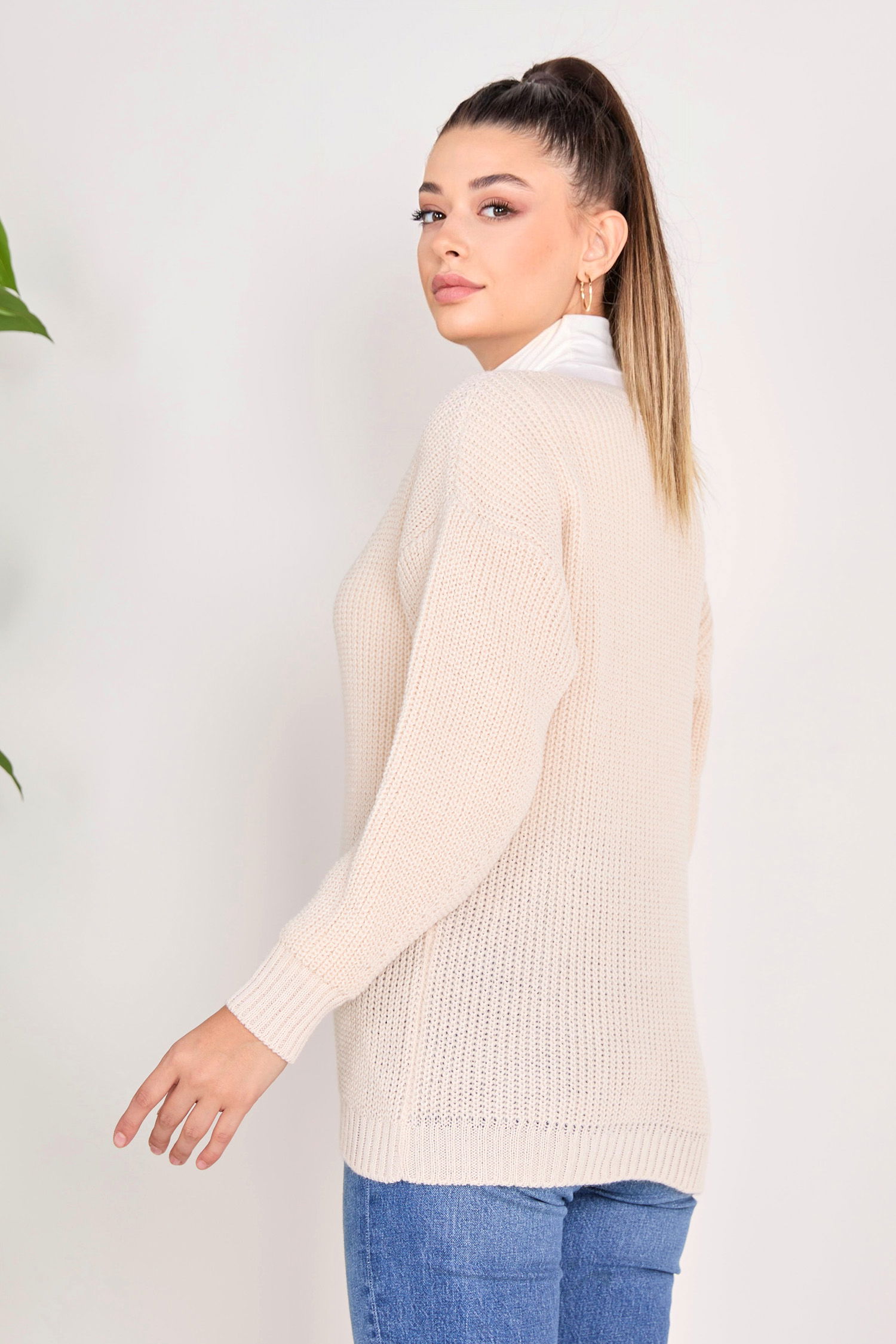 Triko Hırka Krem - 23090 - 5