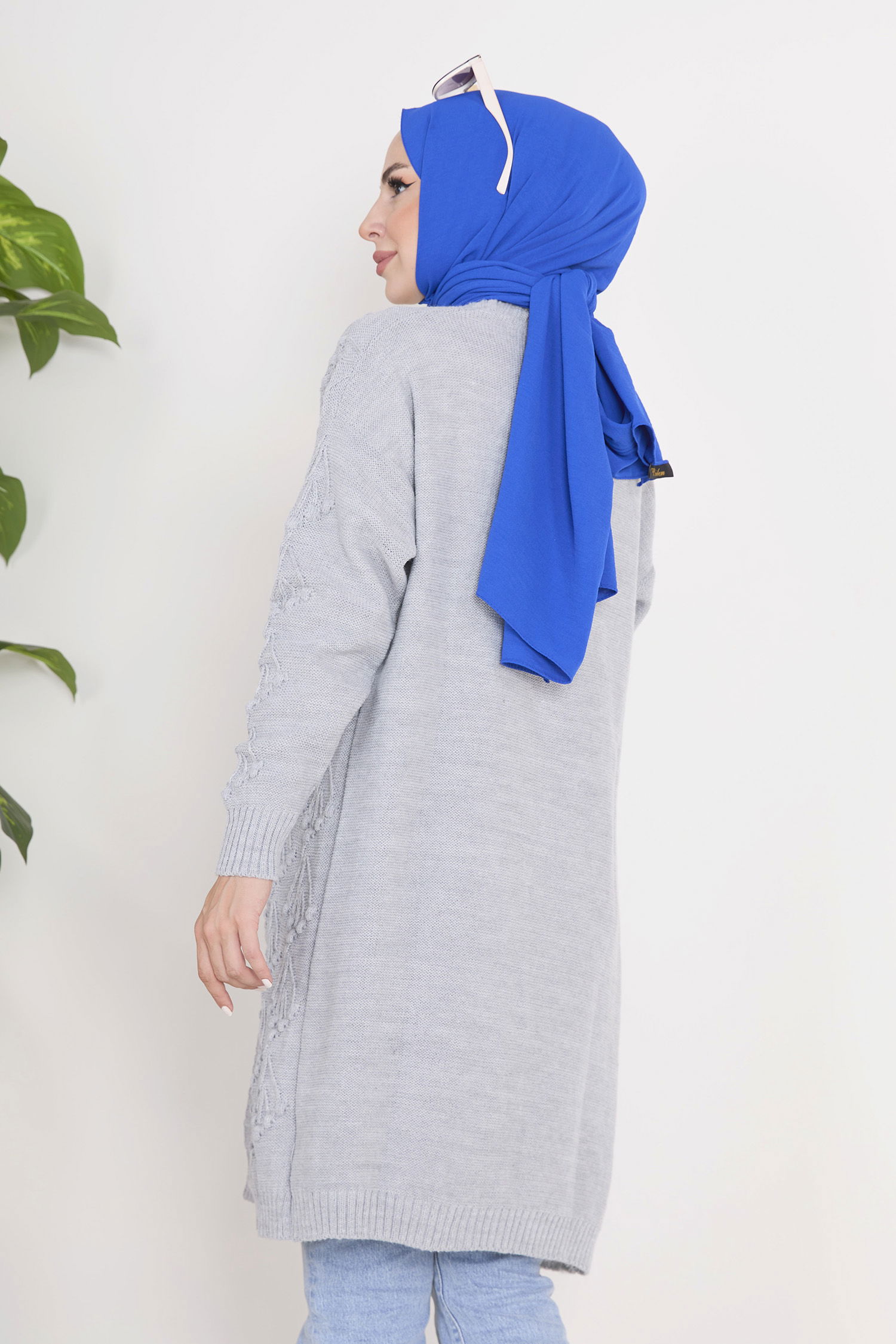 23092-GRI Triko Hırka - 5