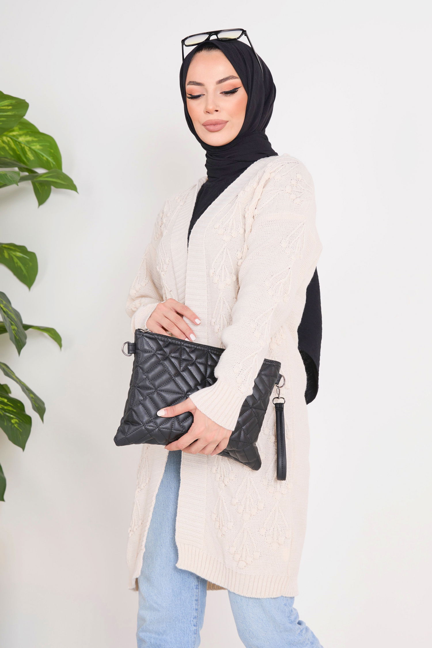 Triko Hırka Krem - 23092 - 1