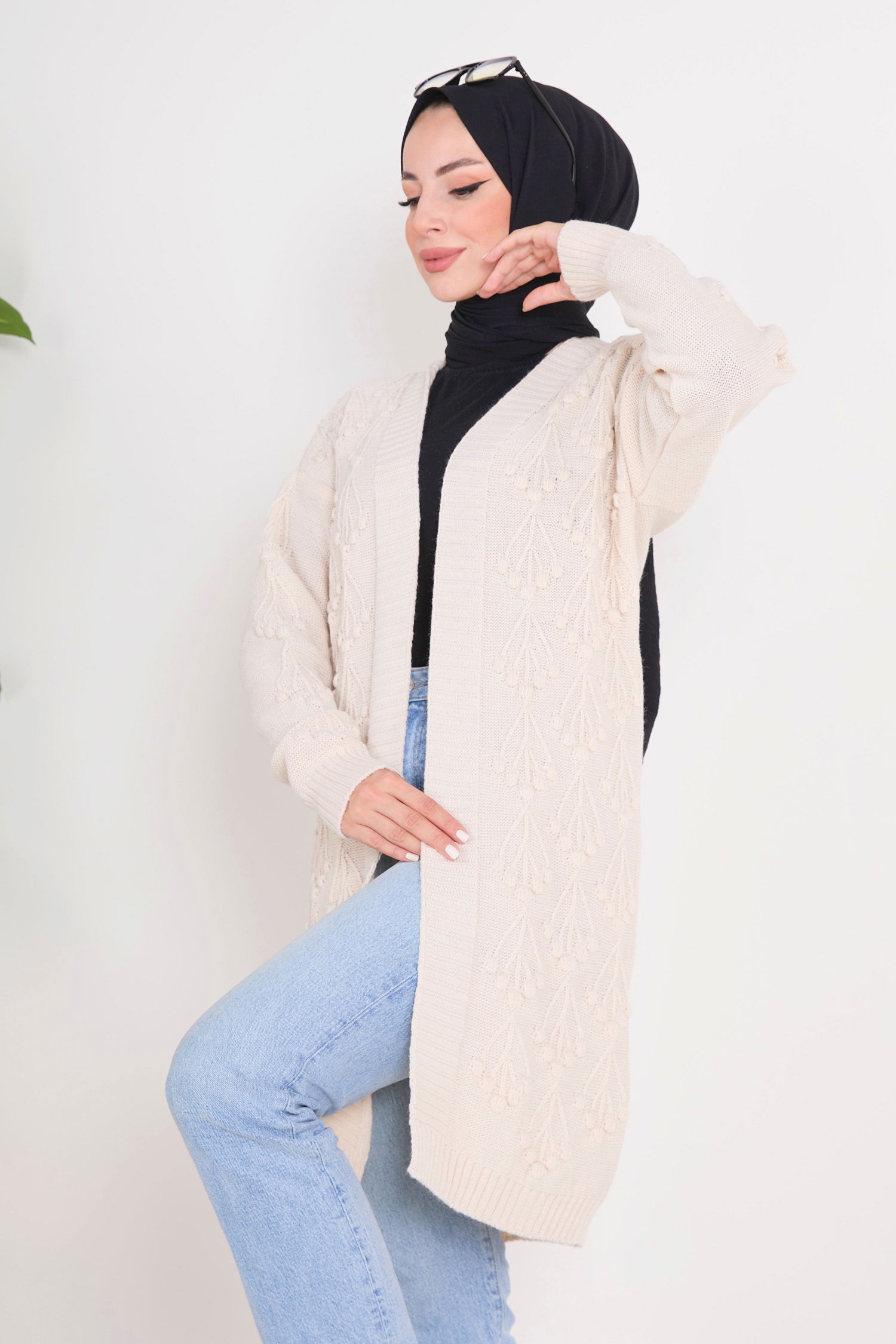 Triko Hırka Krem - 23092 - 2