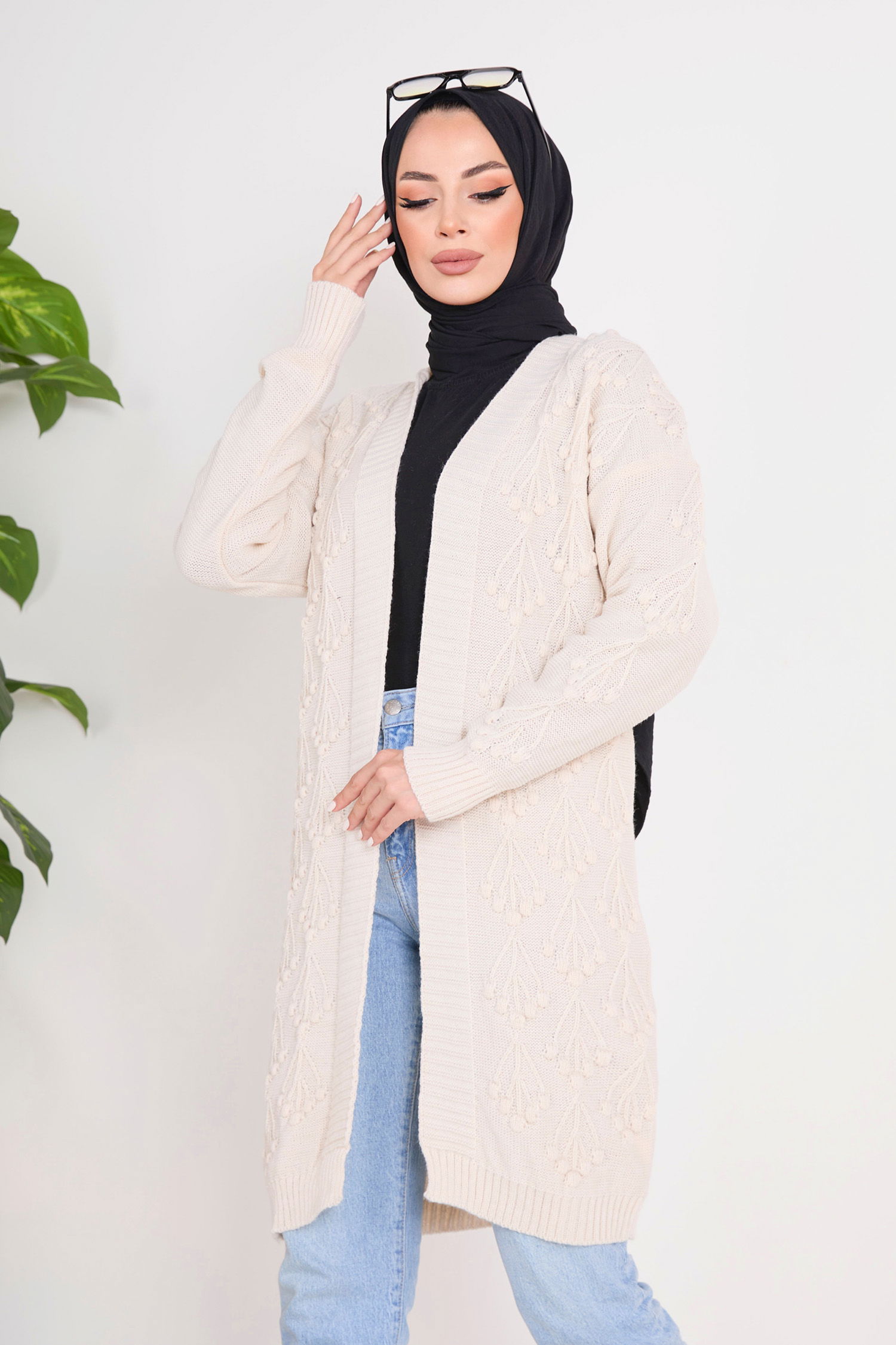 Triko Hırka Krem - 23092 - 3