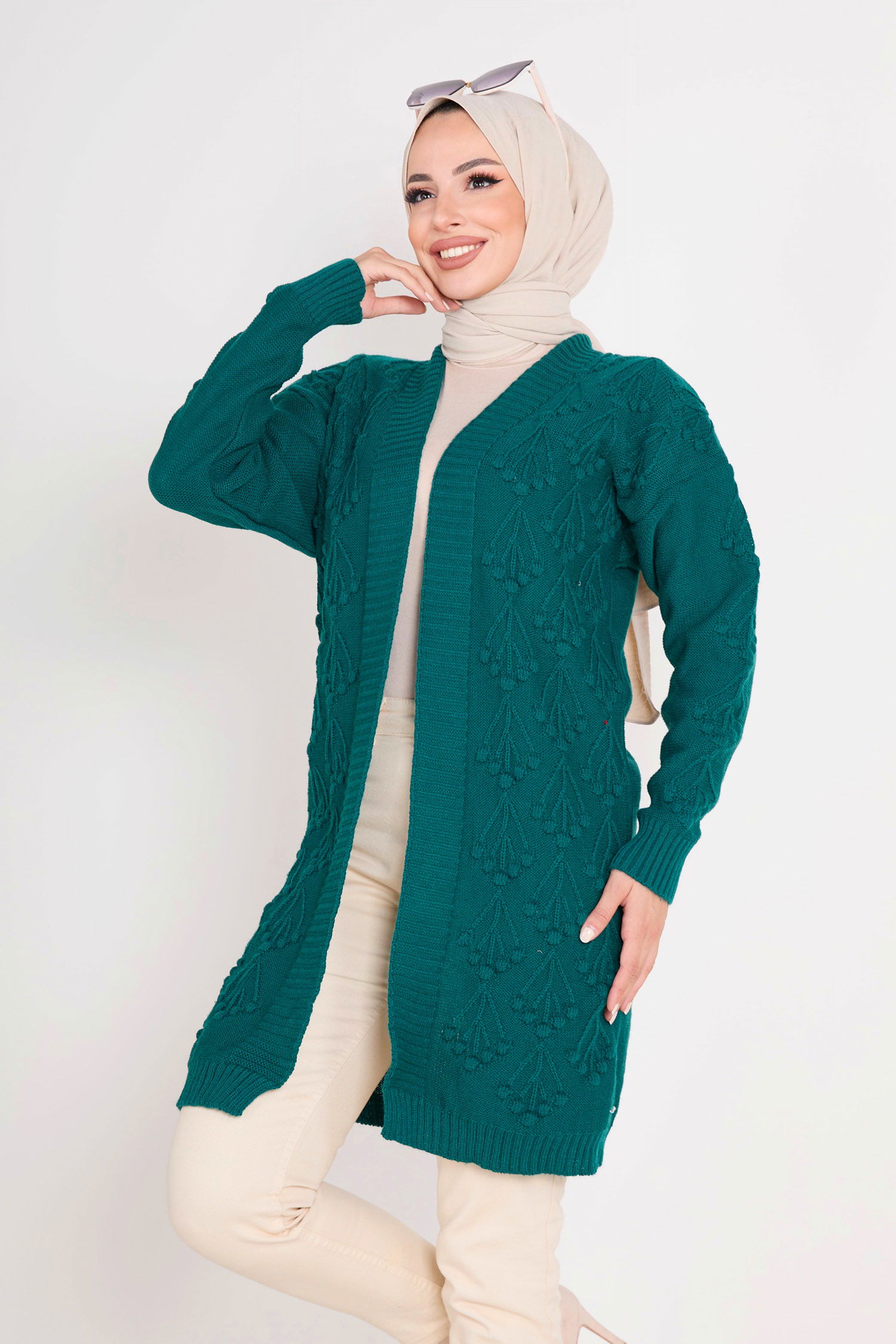 23092-ZUMRUT Triko Hırka - 2