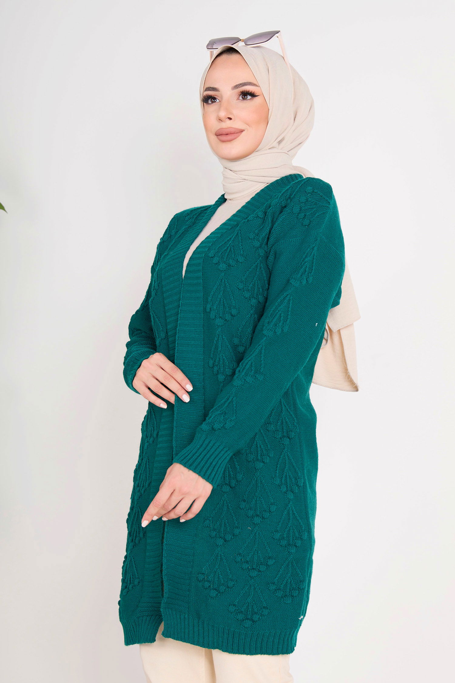 23092-ZUMRUT Triko Hırka - 3