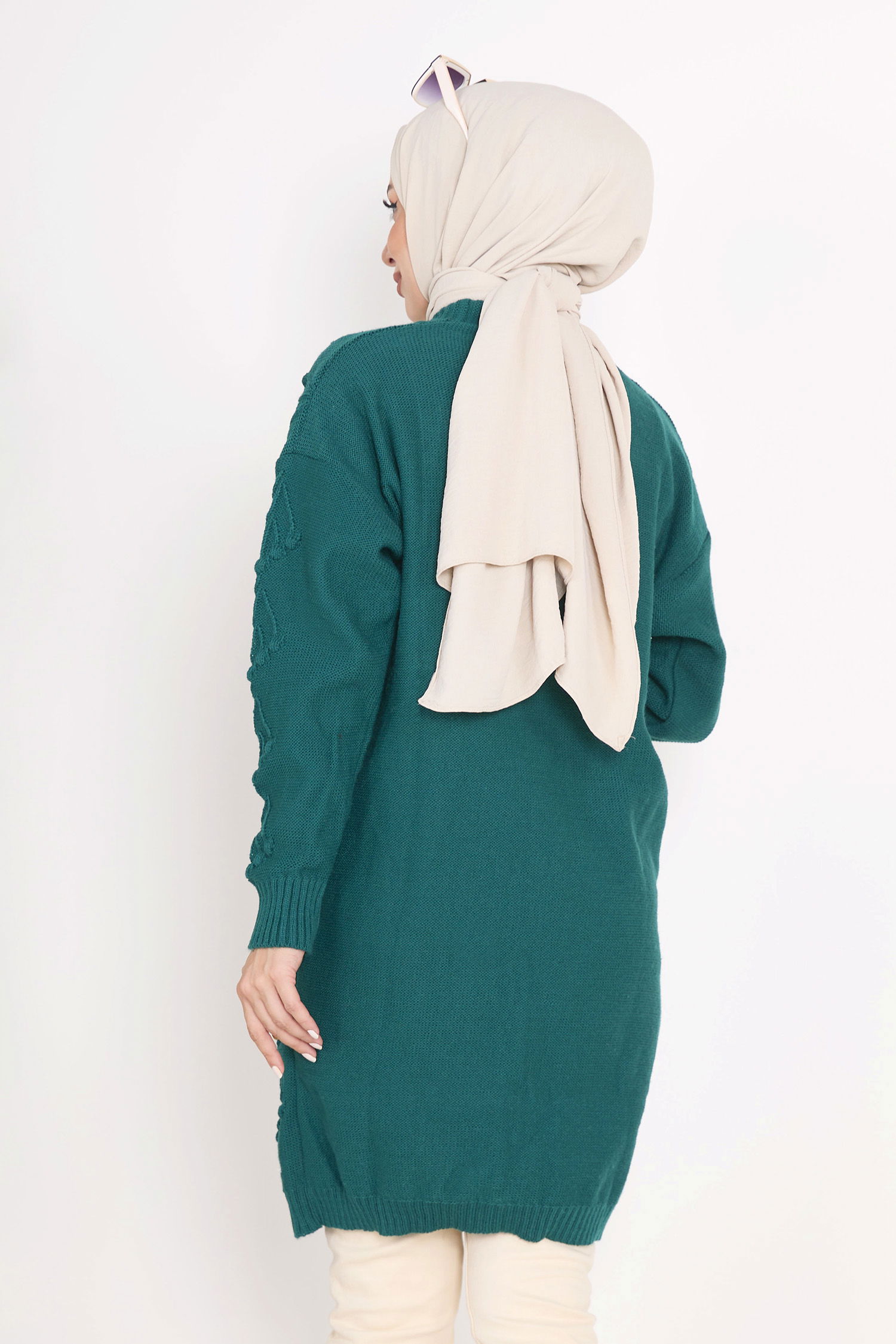 23092-ZUMRUT Triko Hırka - 6