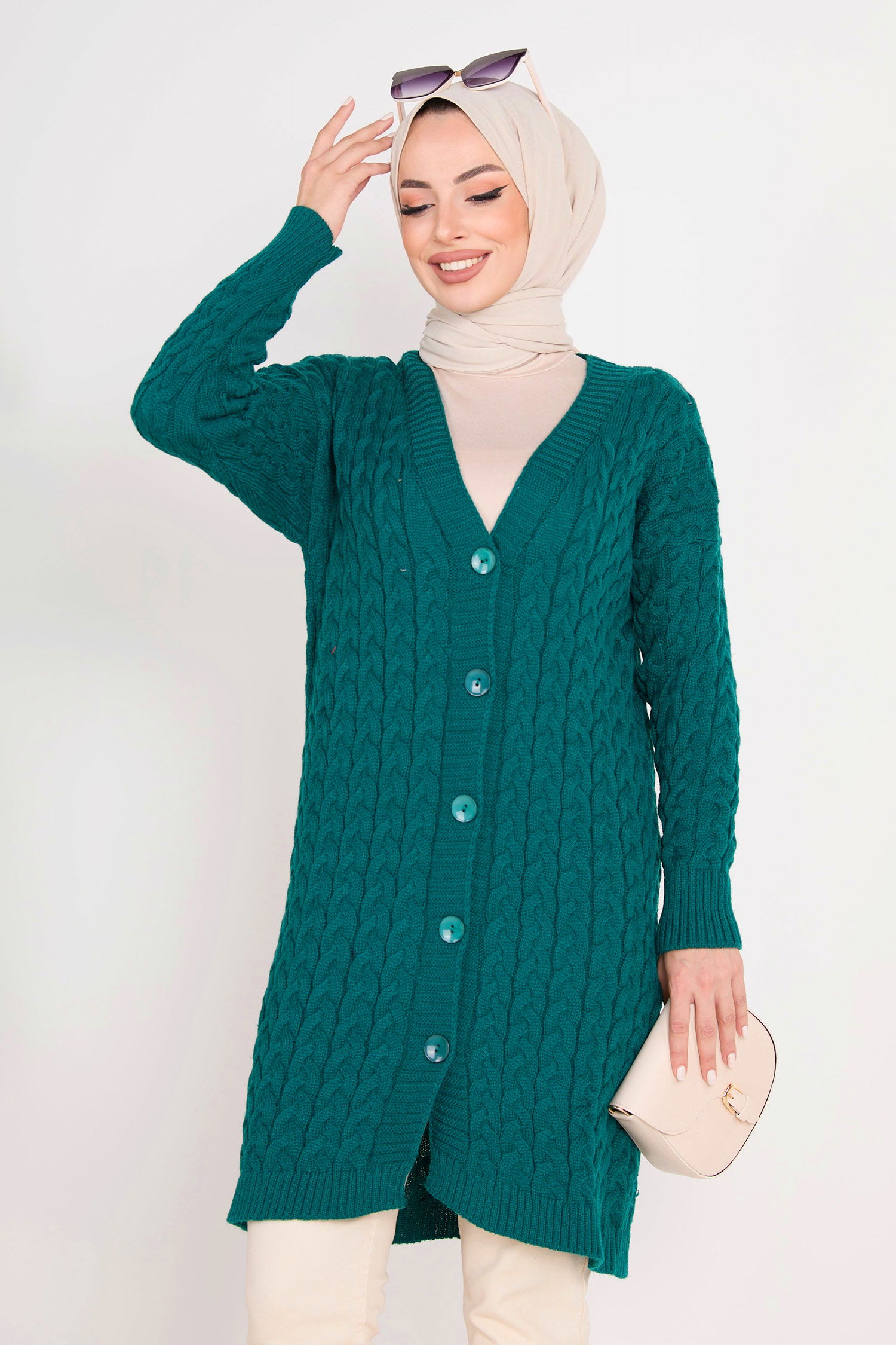 23093-ZUMRUT Triko Hırka - 3