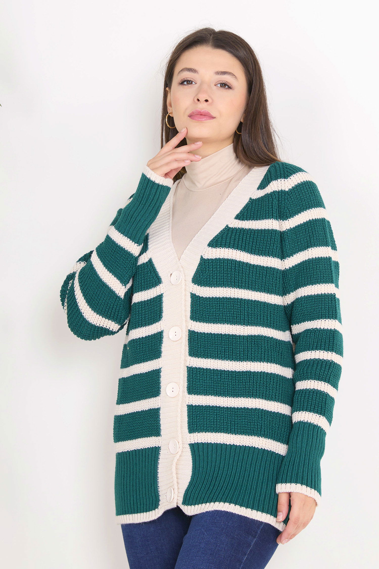23095-ZUMRUT Triko Hırka - 3