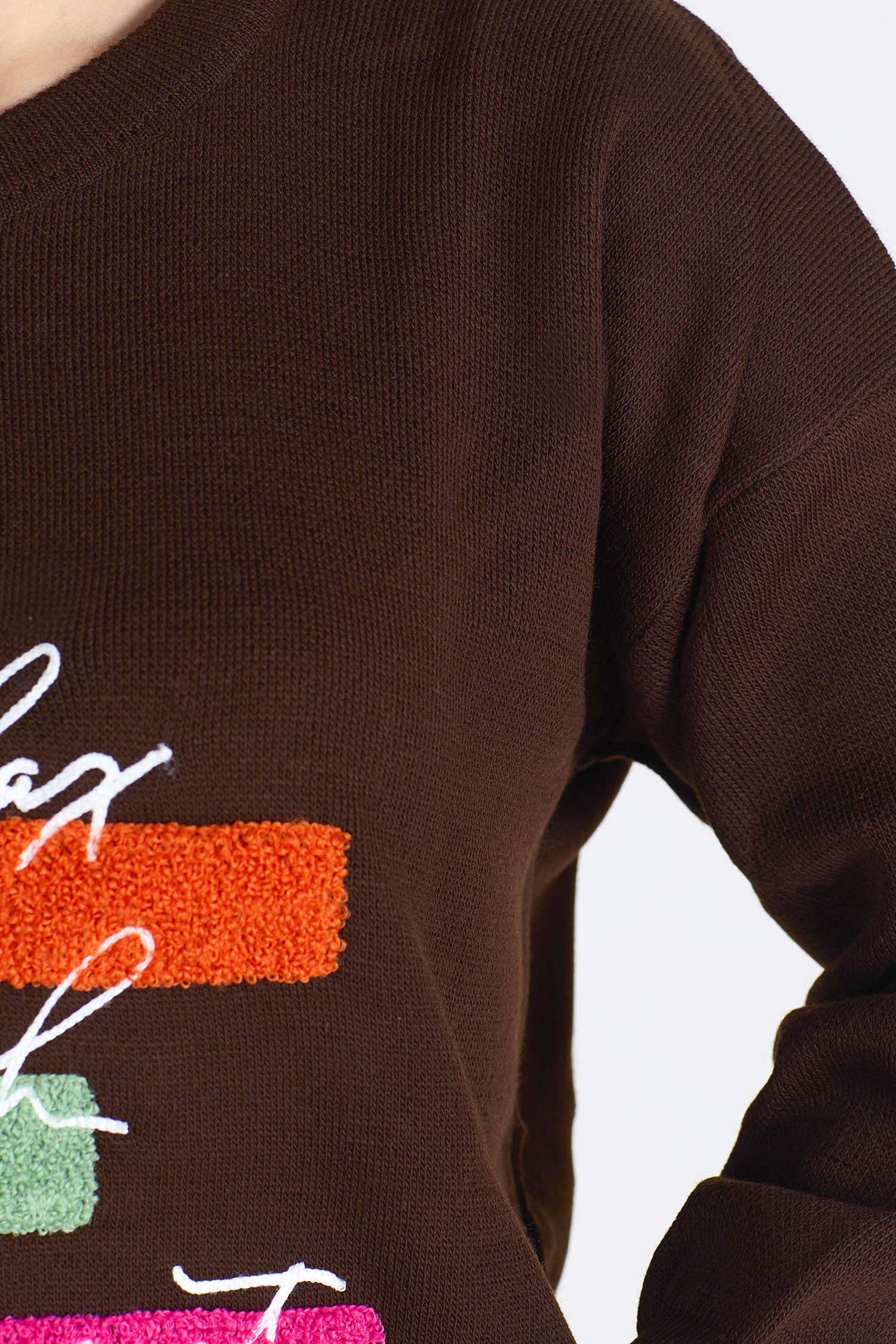 23096-KAHVE Triko Kazak - 5