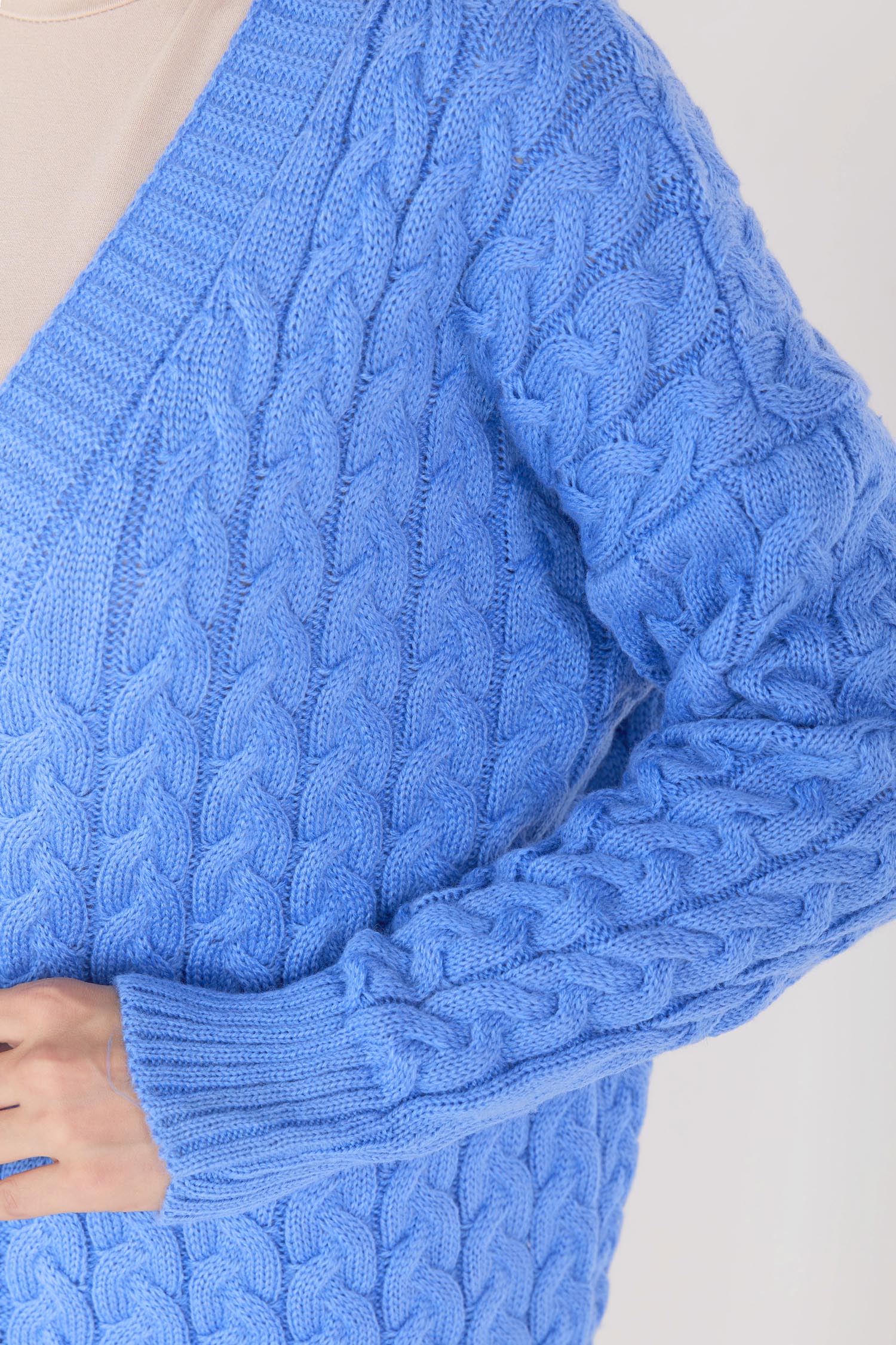 23099-MAVI Triko Hırka - 7