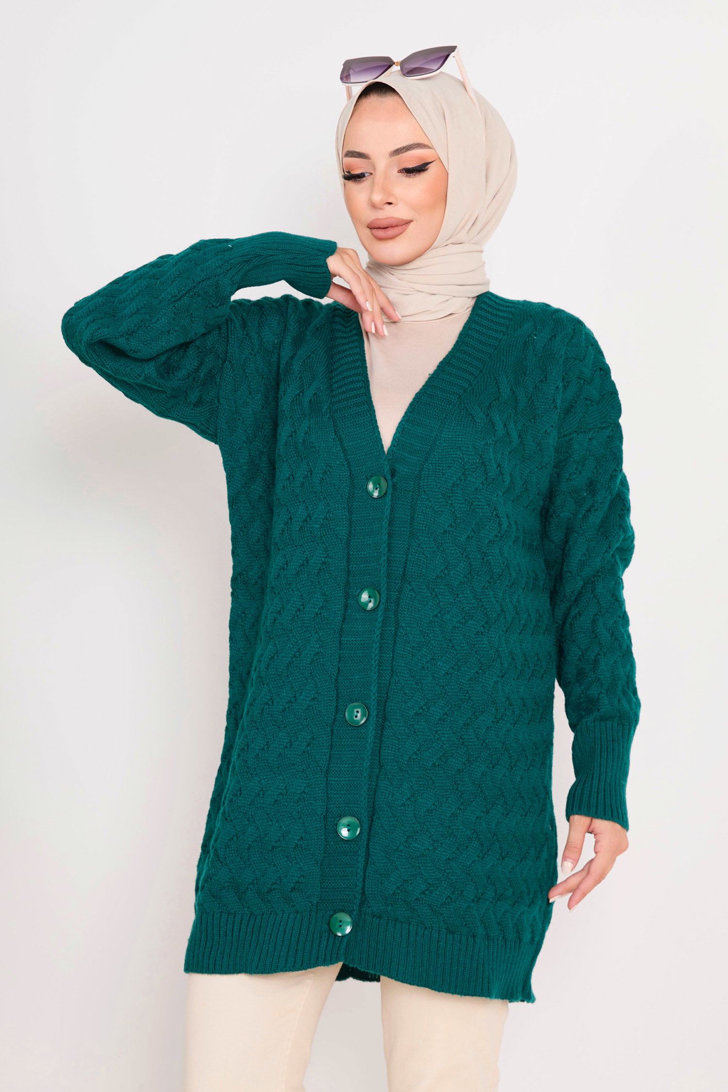 23099-ZUMRUT Triko Hırka - 2