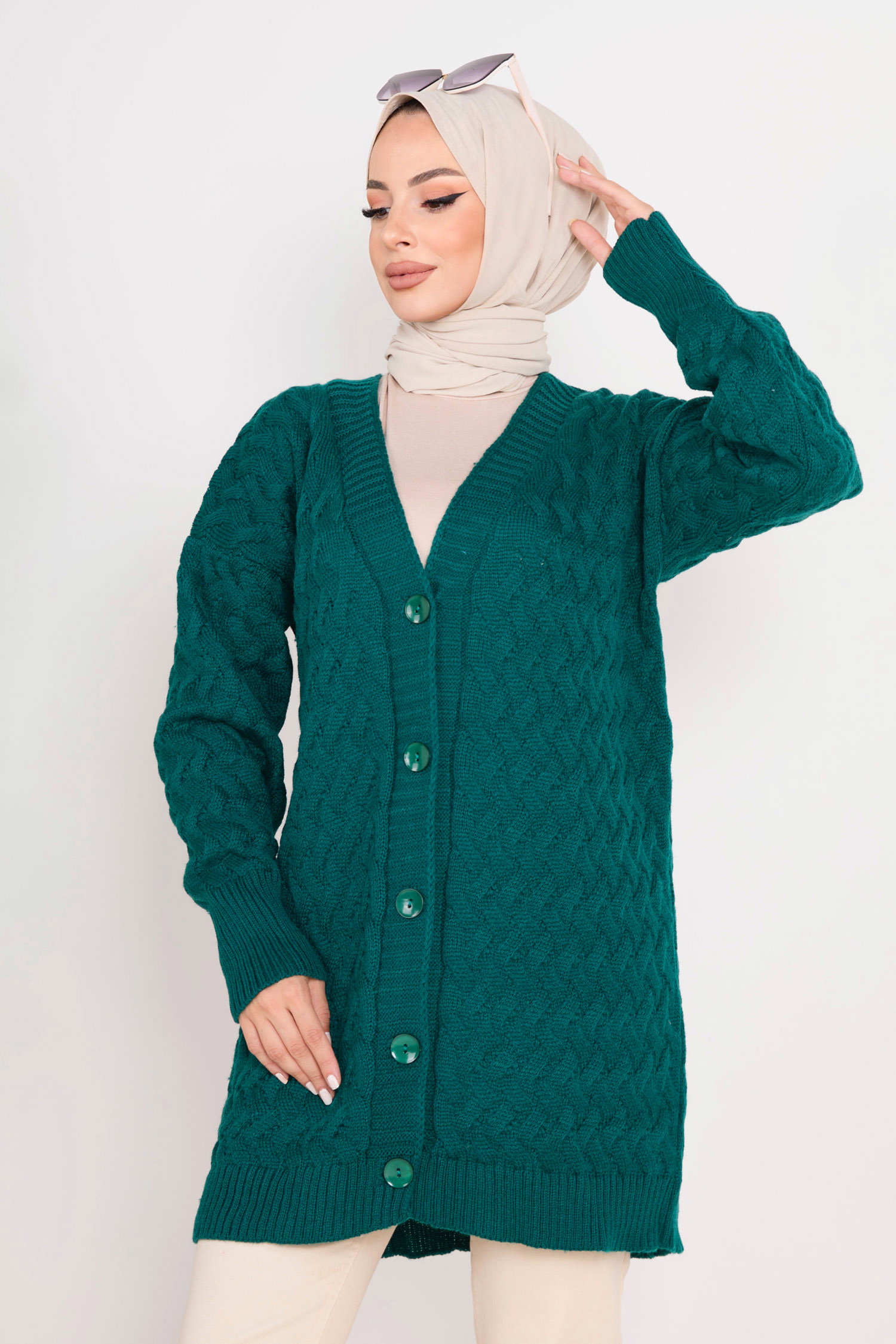 23099-ZUMRUT Triko Hırka - 3