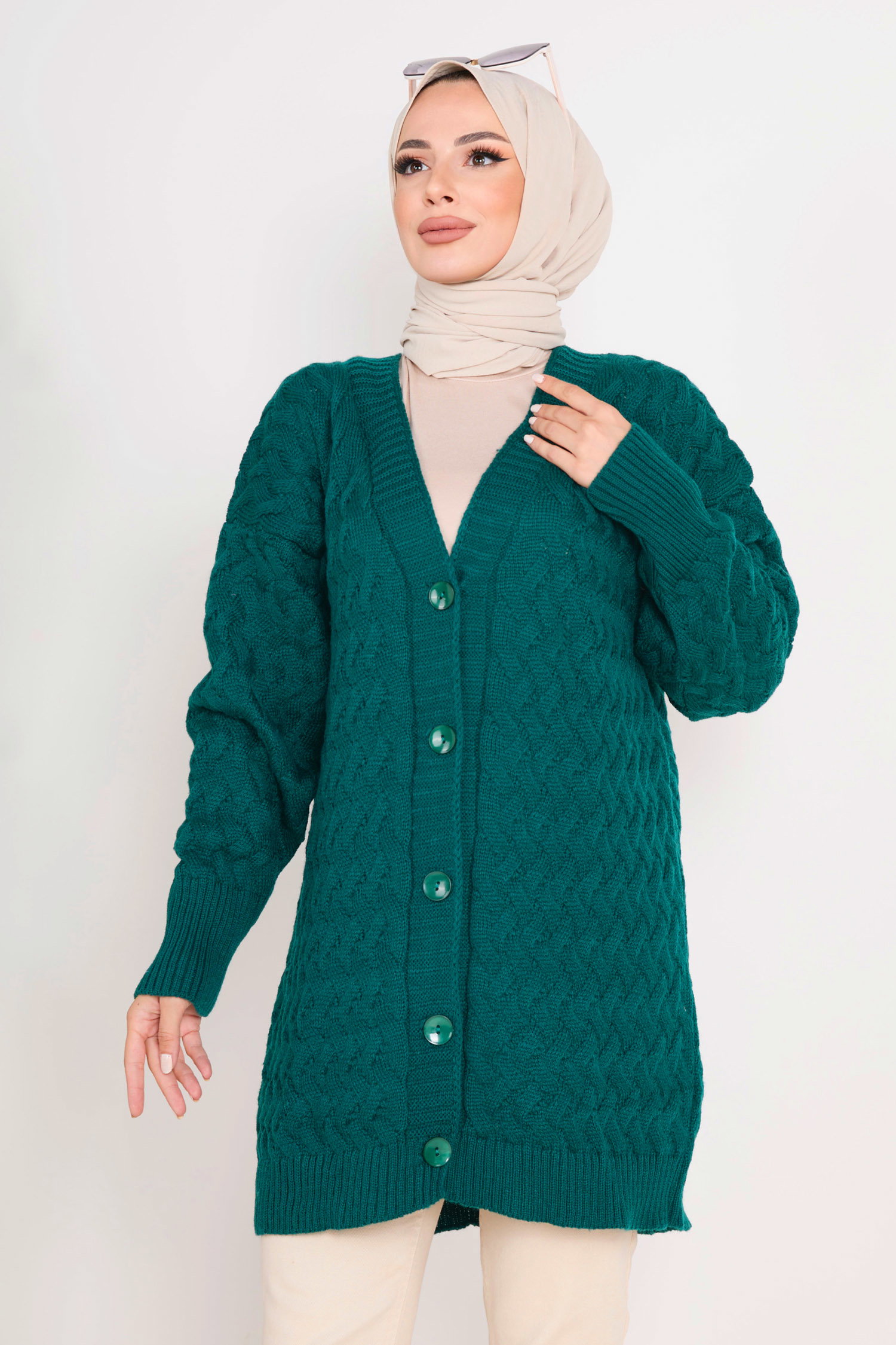 23099-ZUMRUT Triko Hırka - 4