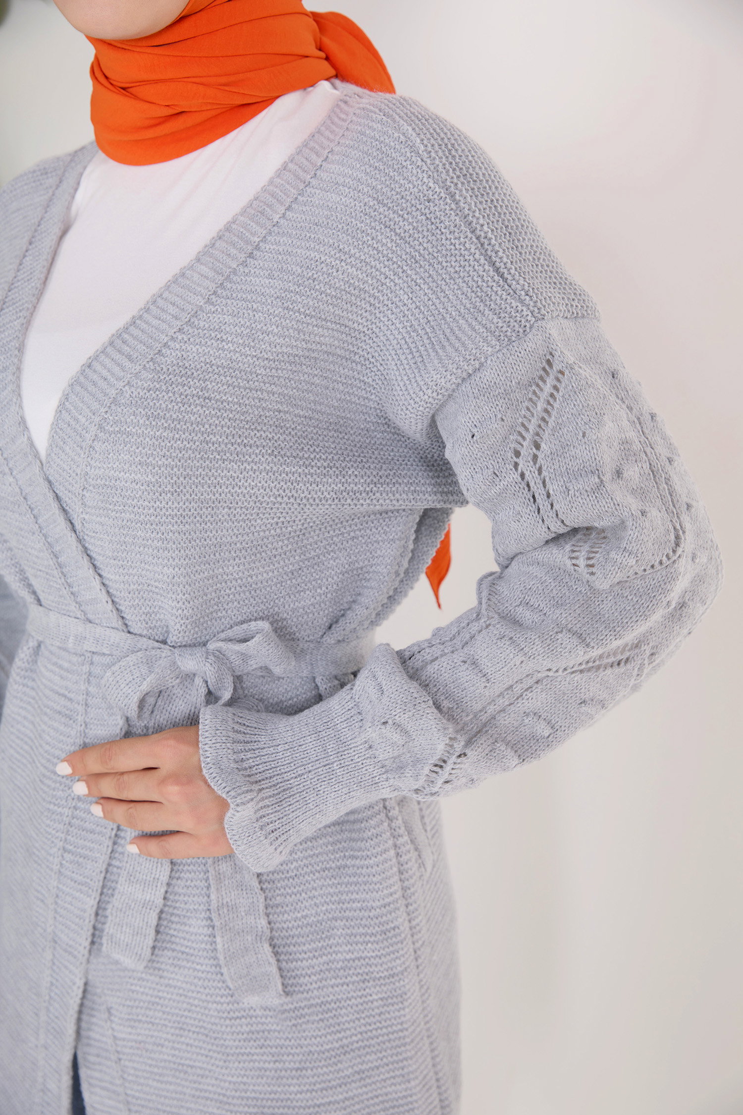 23101-GRI Triko Hırka - 5