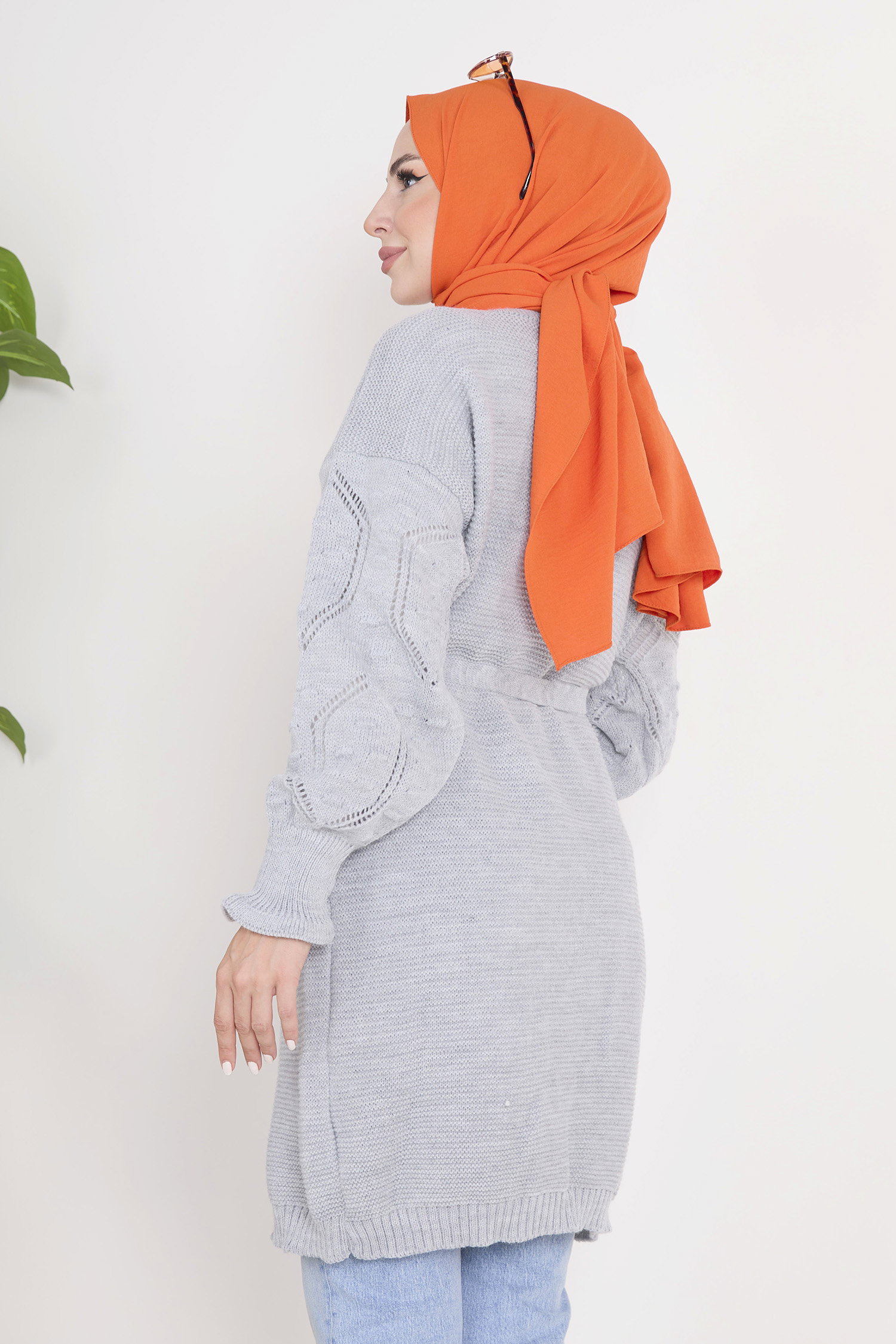 23101-GRI Triko Hırka - 6