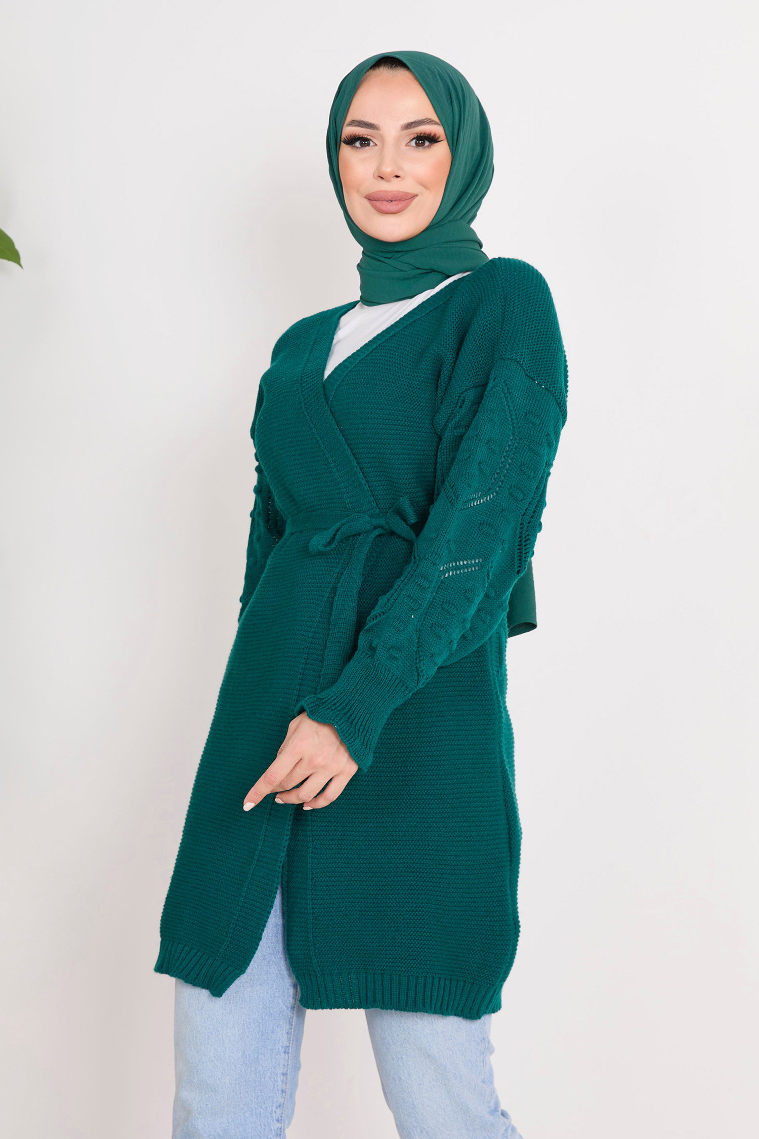 23101-ZUMRUT Triko Hırka - 2