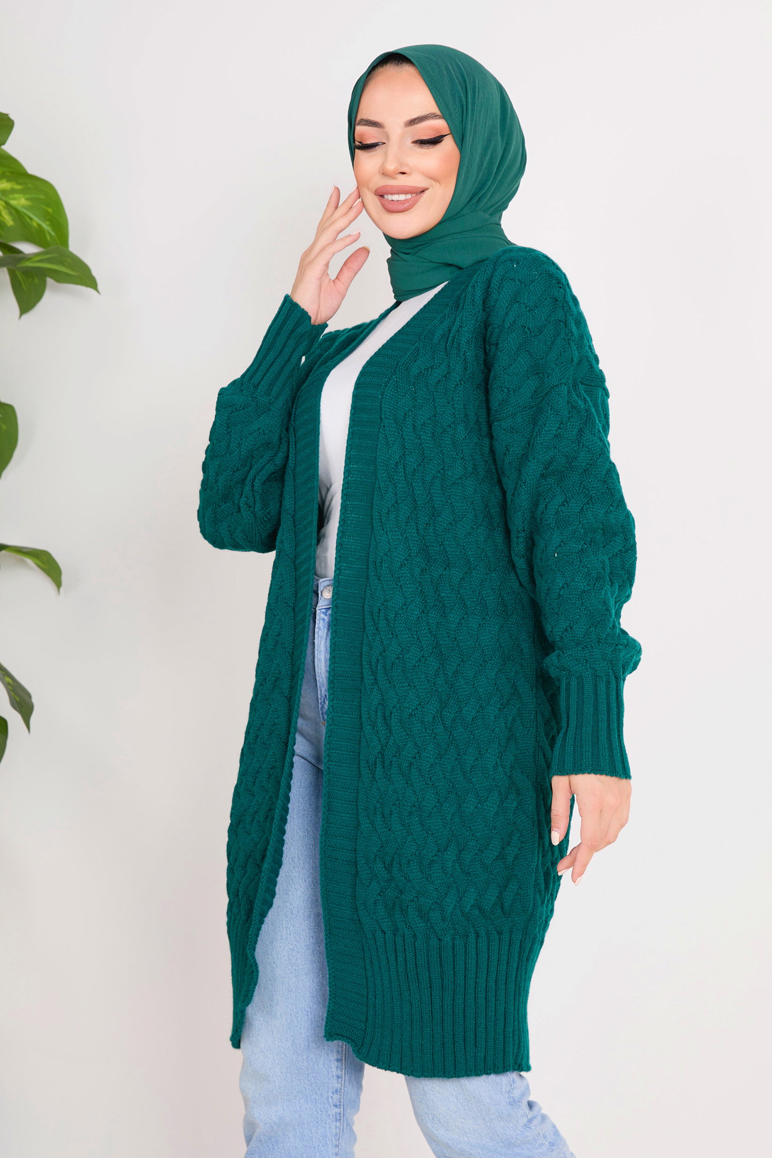 23104-ZUMRUT Triko Hırka - 3