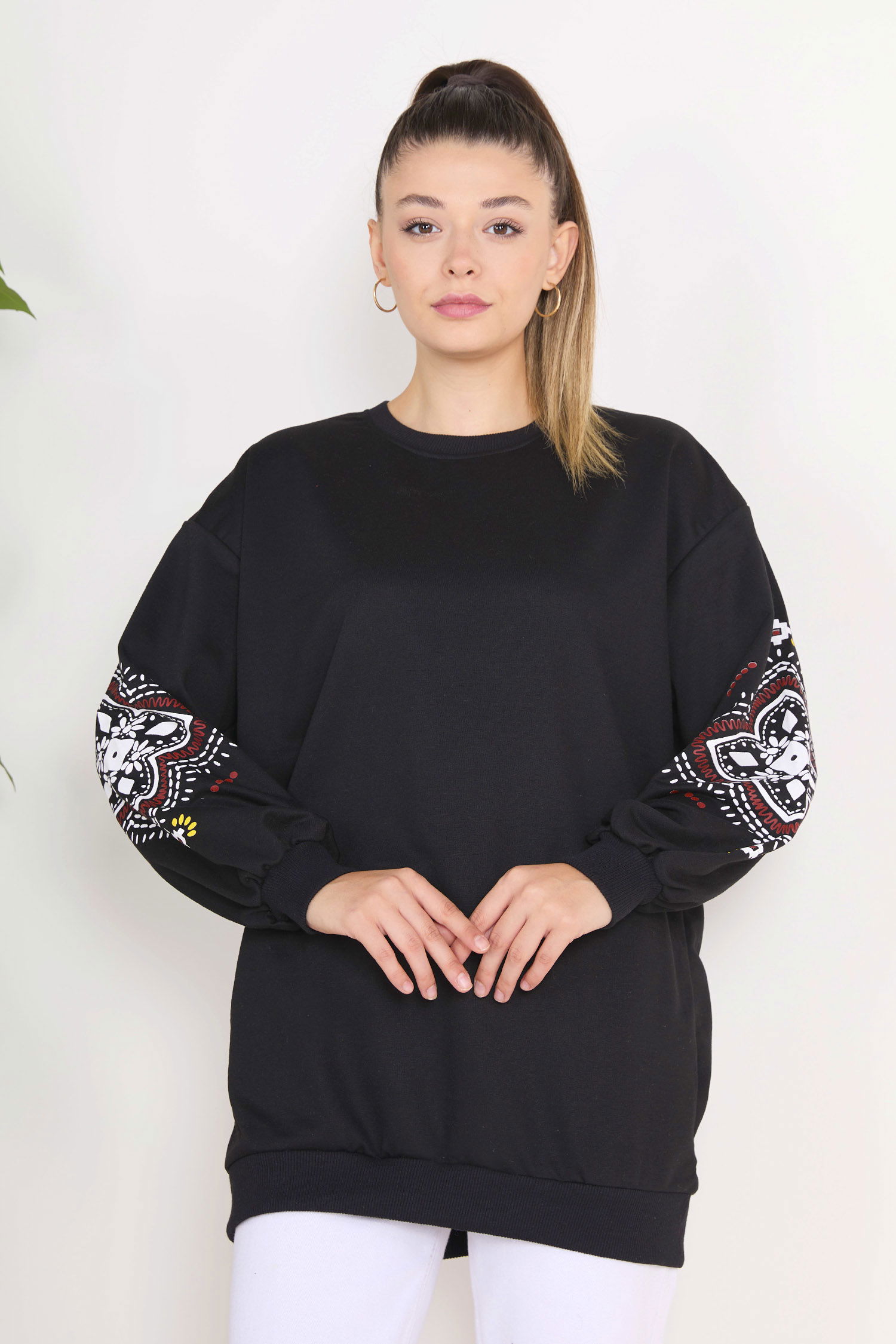 23129-SIYAH Sweat - 2
