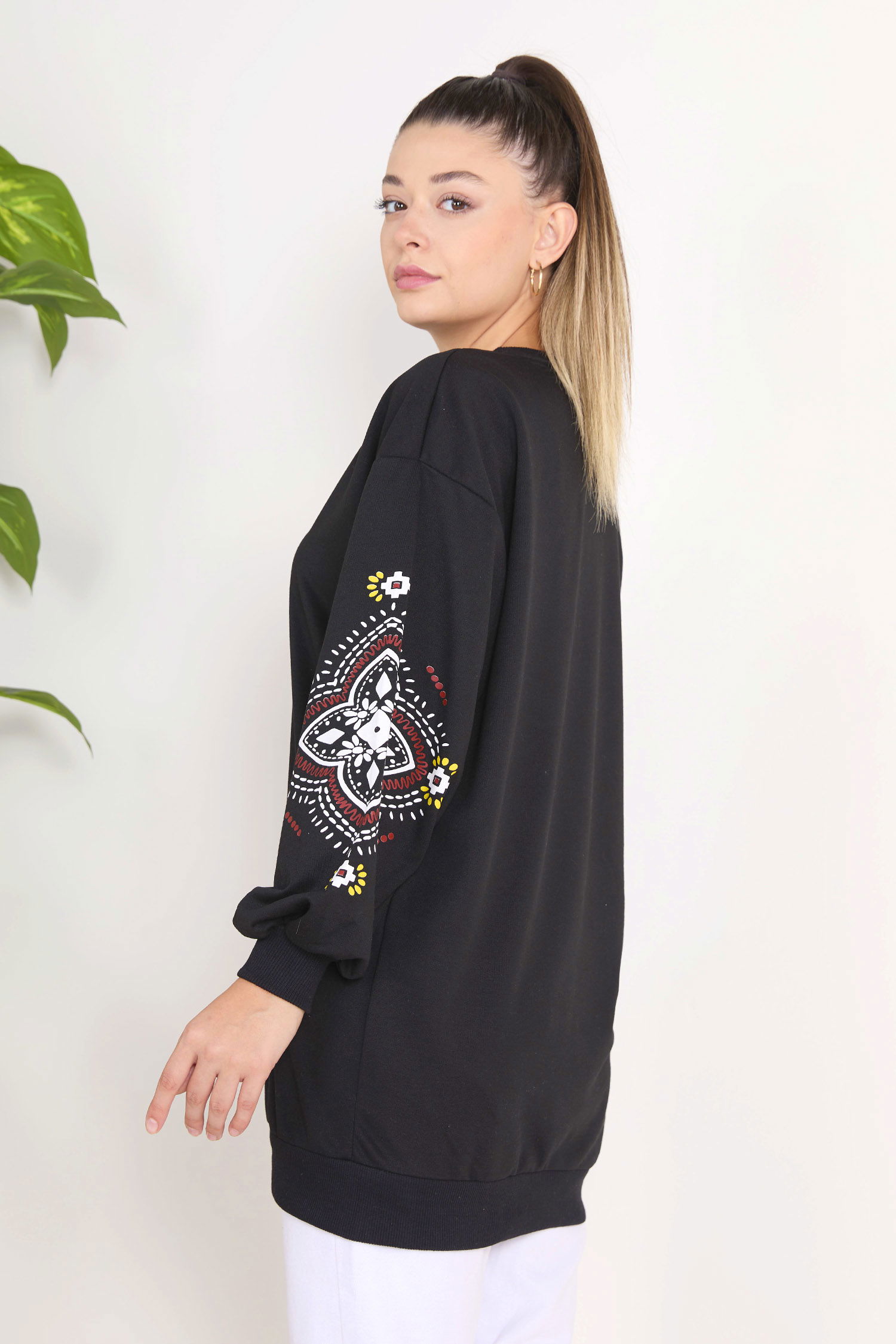 23129-SIYAH Sweat - 5