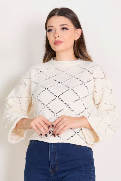 23364-BEYAZ Triko Kazak 