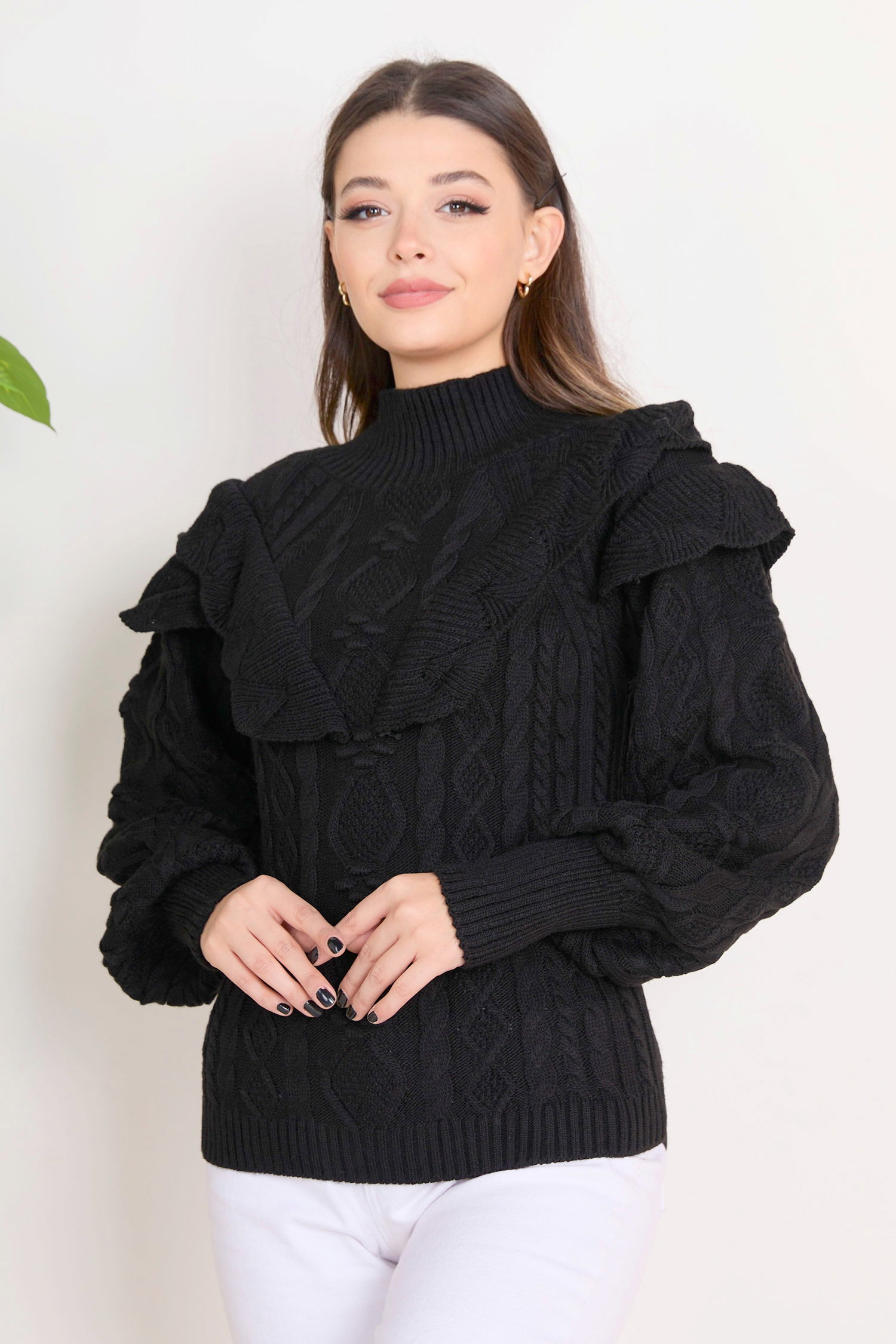 23375-SIYAH Triko Kazak - 2
