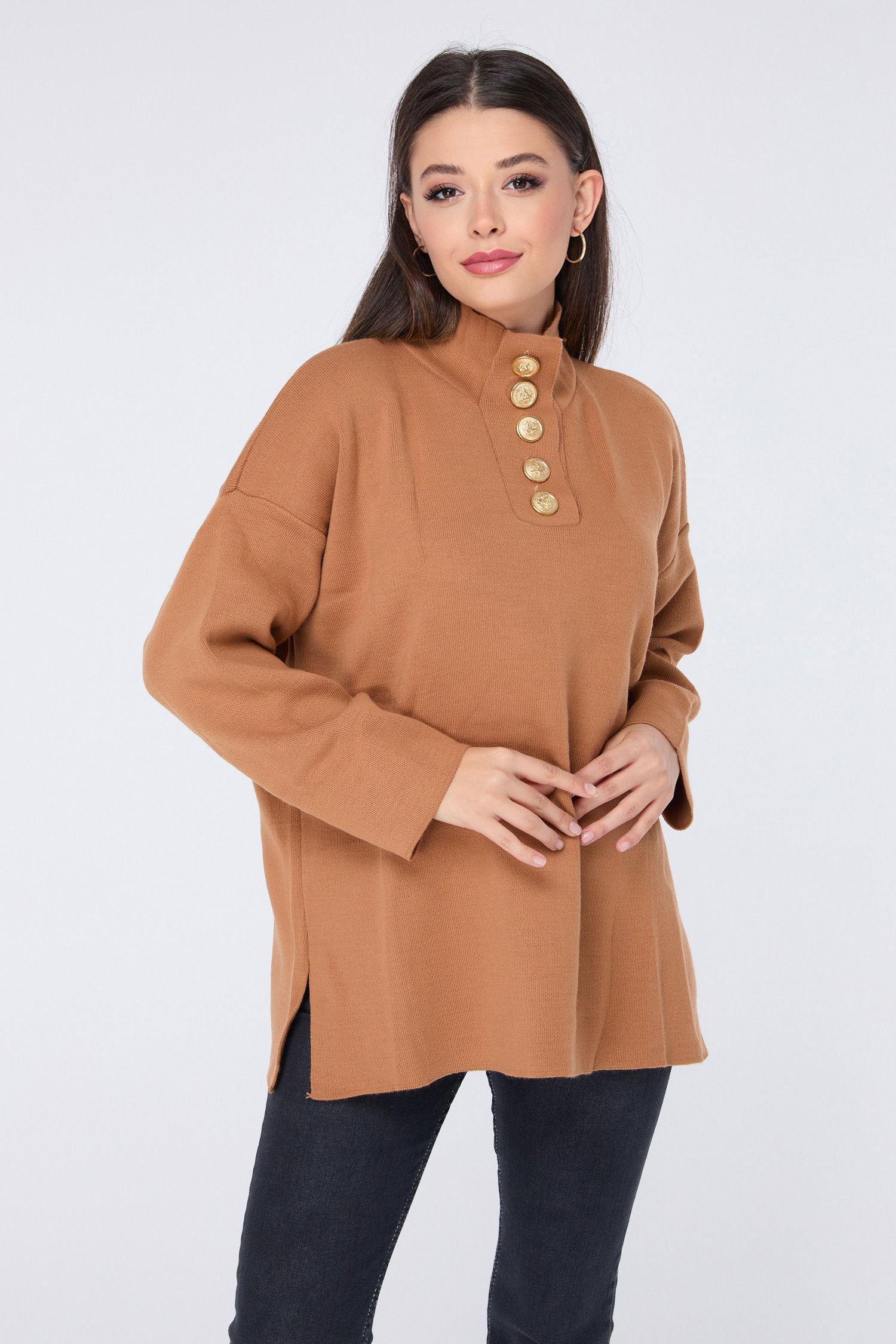 Triko Tunik Kahve - 23412 - 2