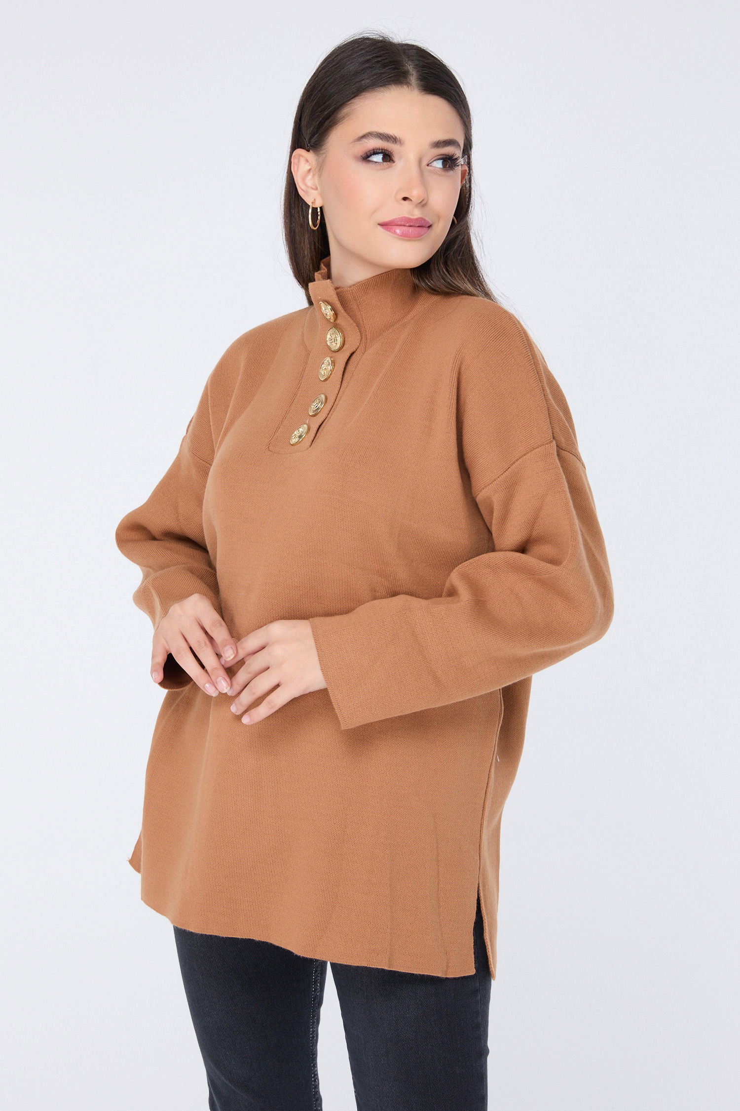 Triko Tunik Kahve - 23412 - 3