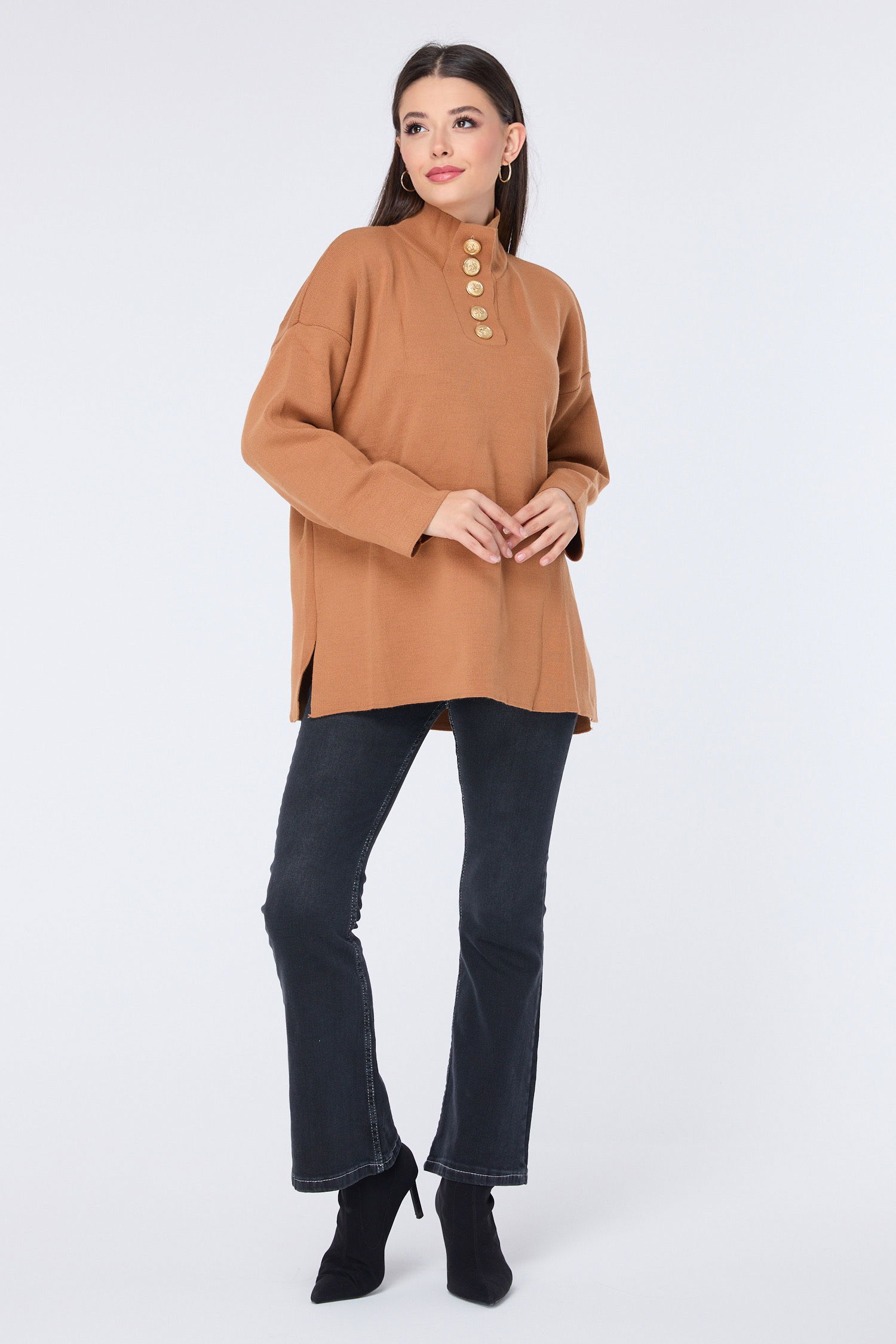 Triko Tunik Kahve - 23412 - 4