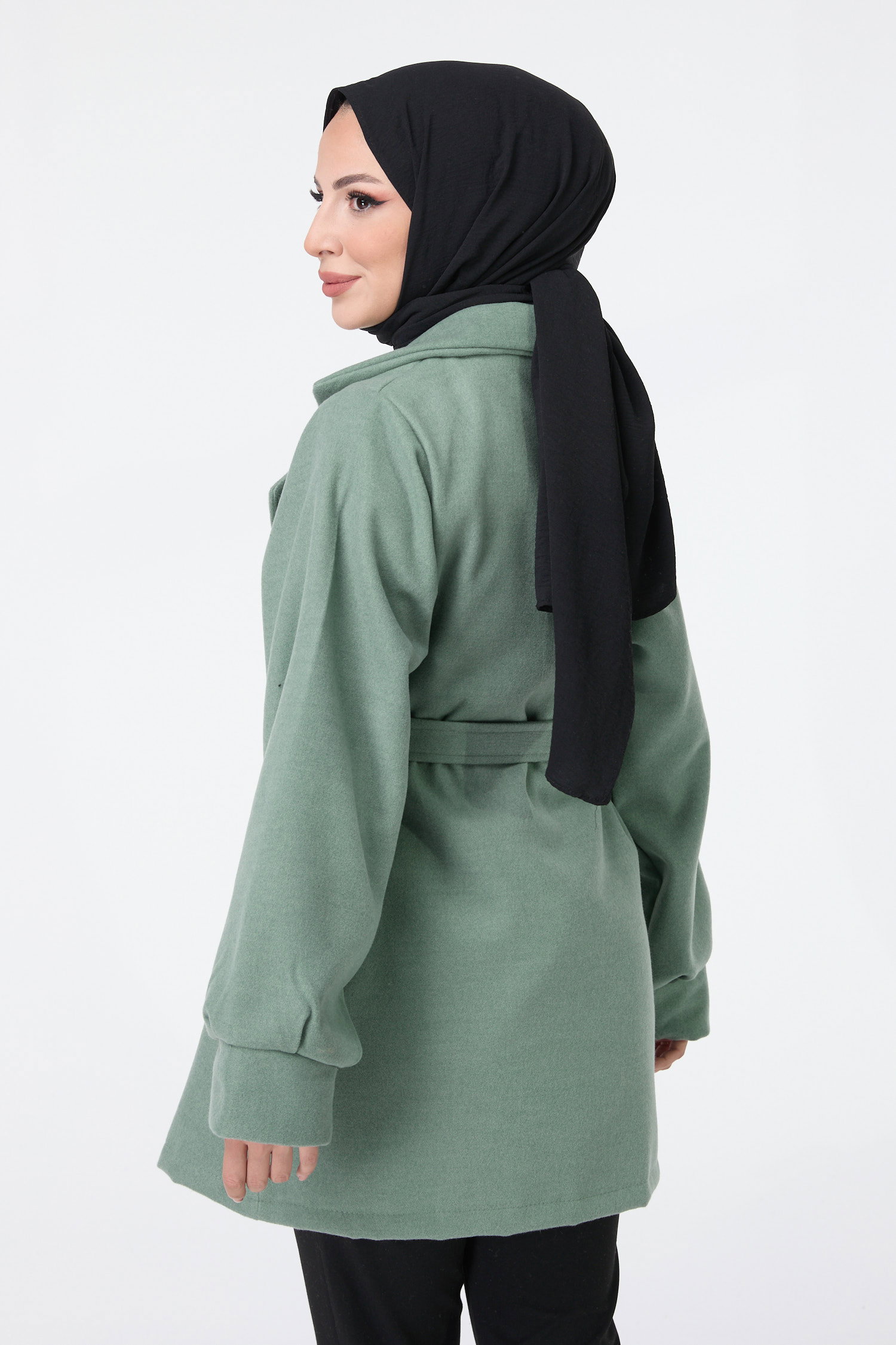 23453-MINT Kaşe Kaban - 6