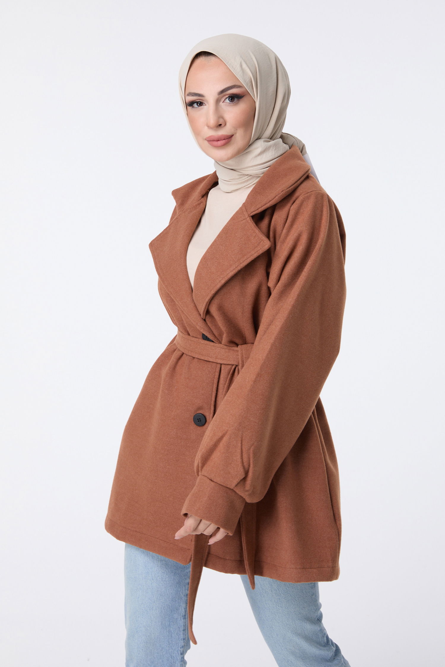 23453-TABA Kaşe Kaban - 1