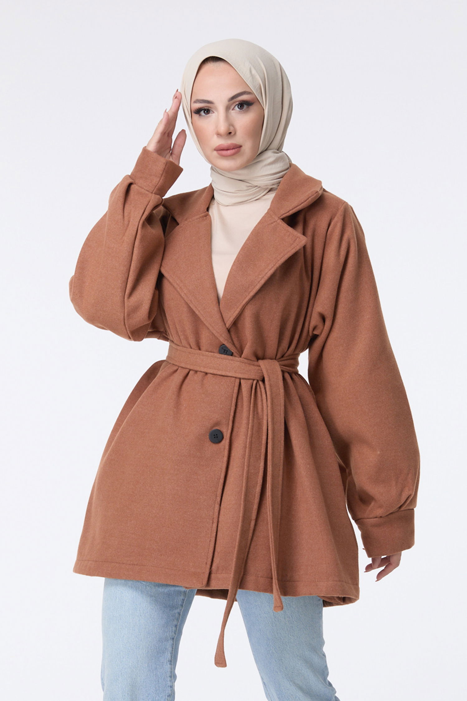 23453-TABA Kaşe Kaban - 4