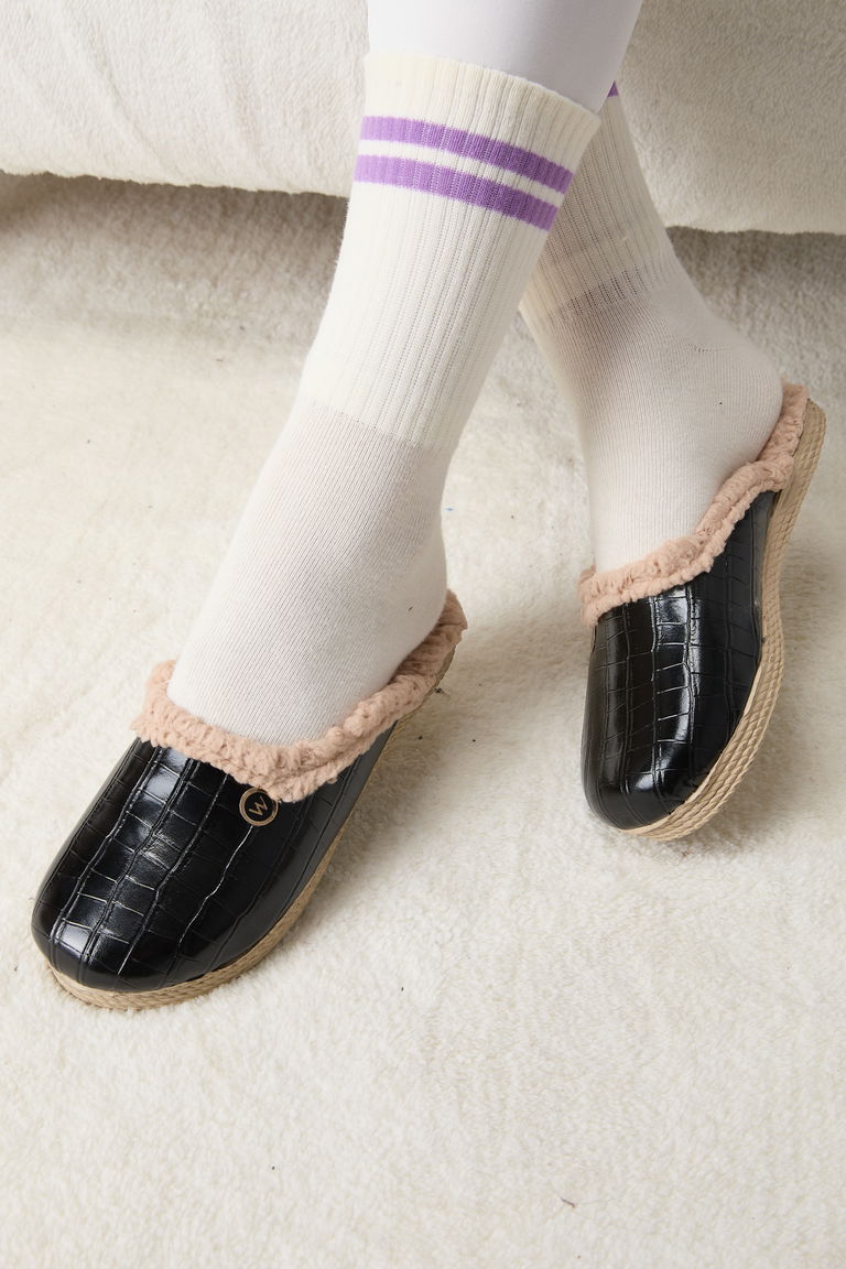 Kadın Siyah Ev Terliği - 23490 - TOFİSA