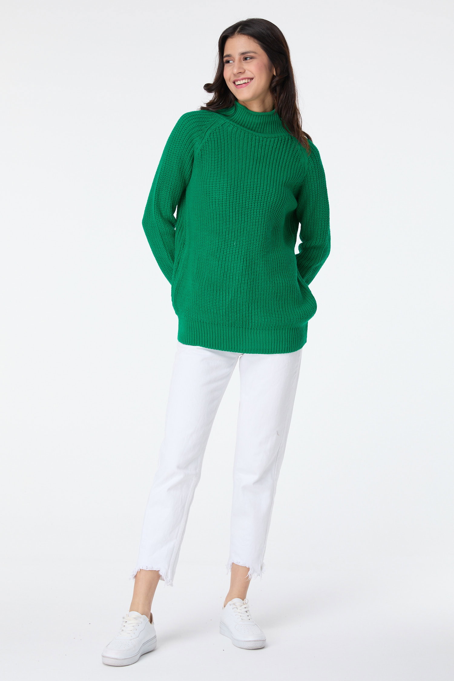 23516-YESIL Triko Kazak - 1