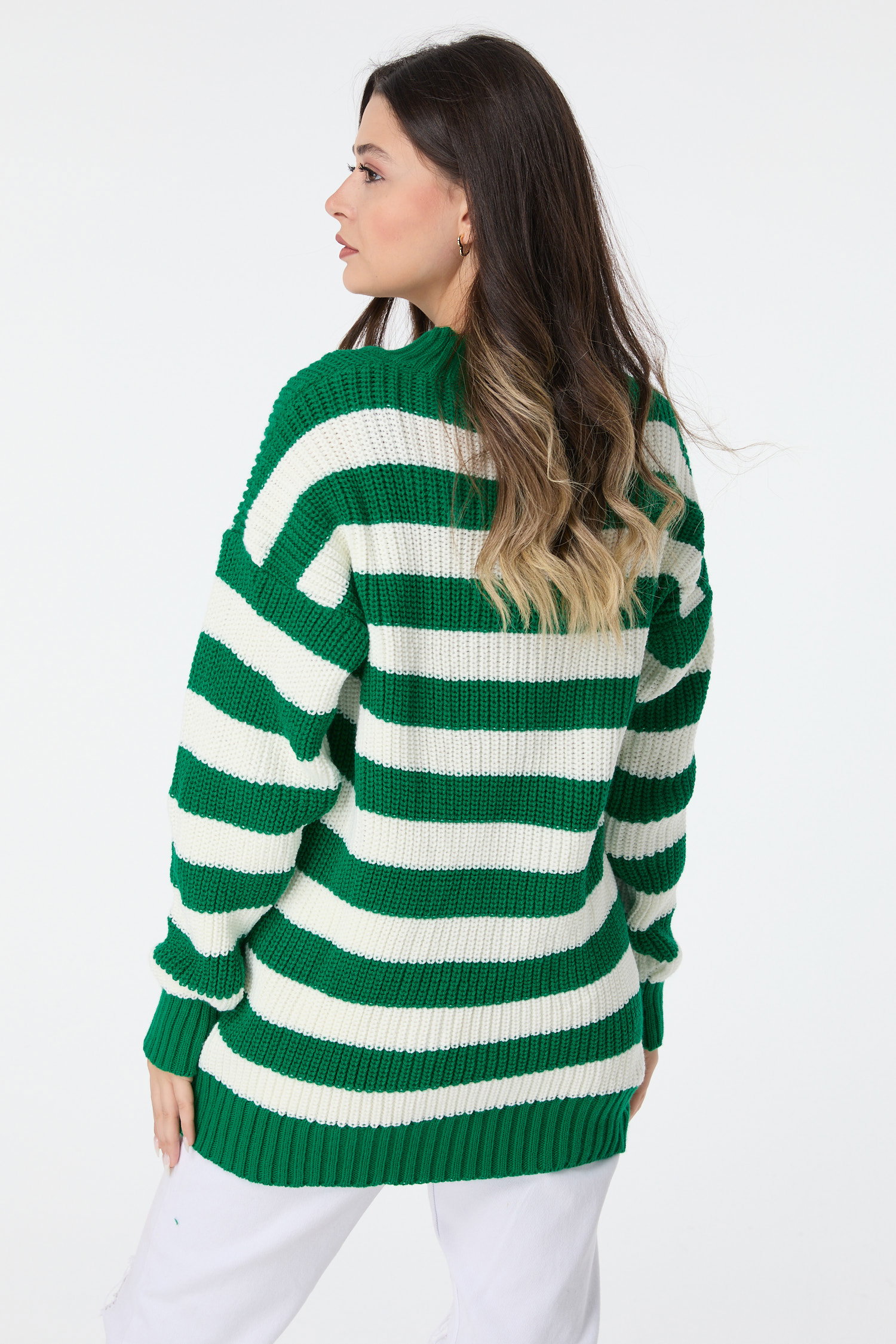 23518-YESIL Triko Kazak - 6