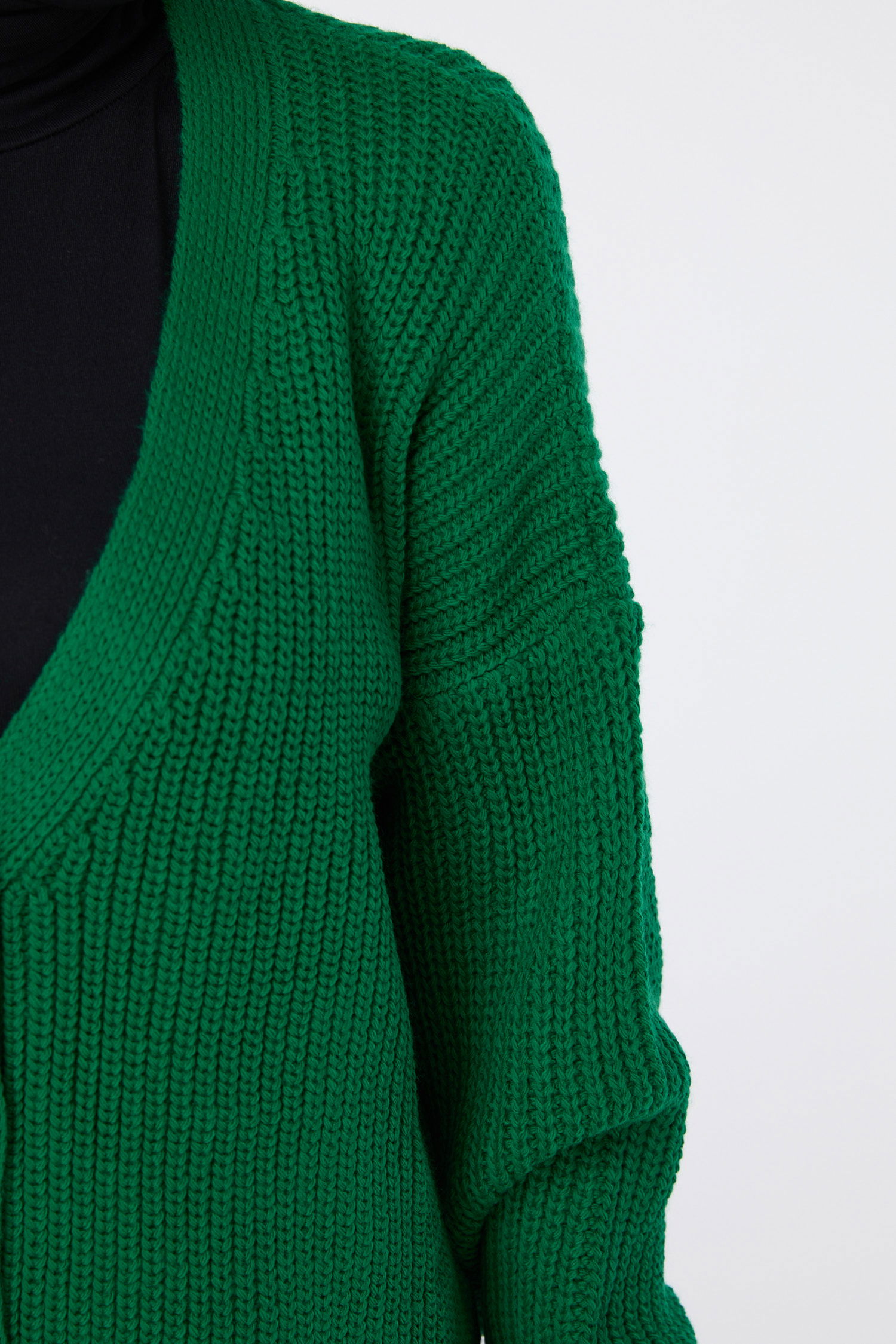 23519-YESIL Triko Hırka - 4