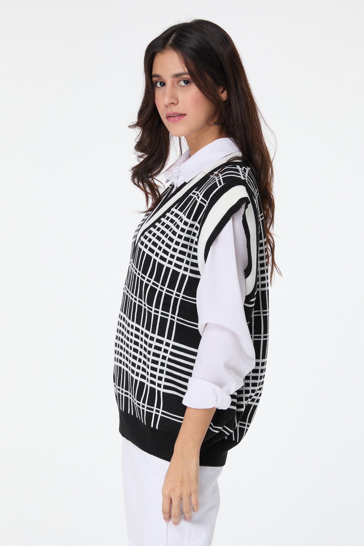 23523-SIYAH Triko Süveter - 4