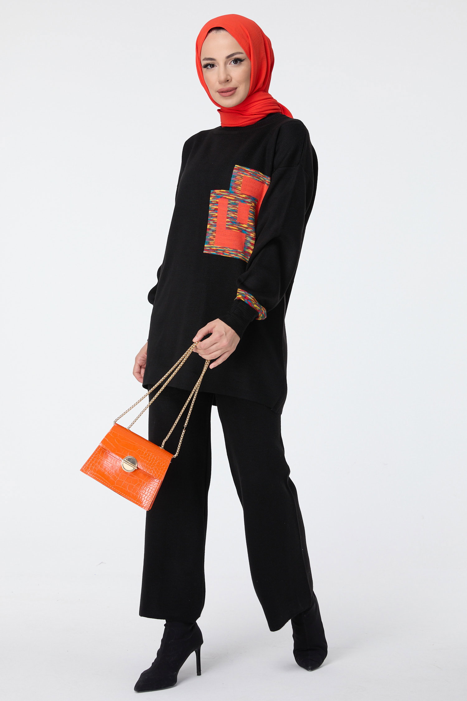 23524-SIYAH Triko Tunik Pantolon - 2