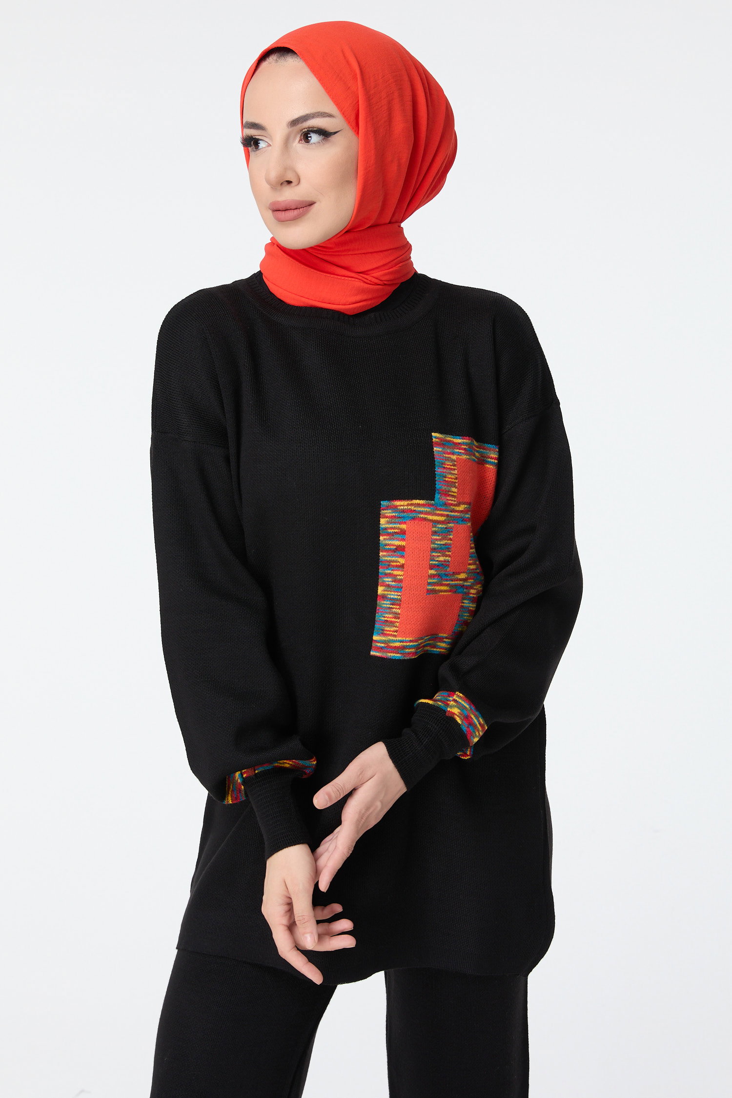 23524-SIYAH Triko Tunik Pantolon - 4