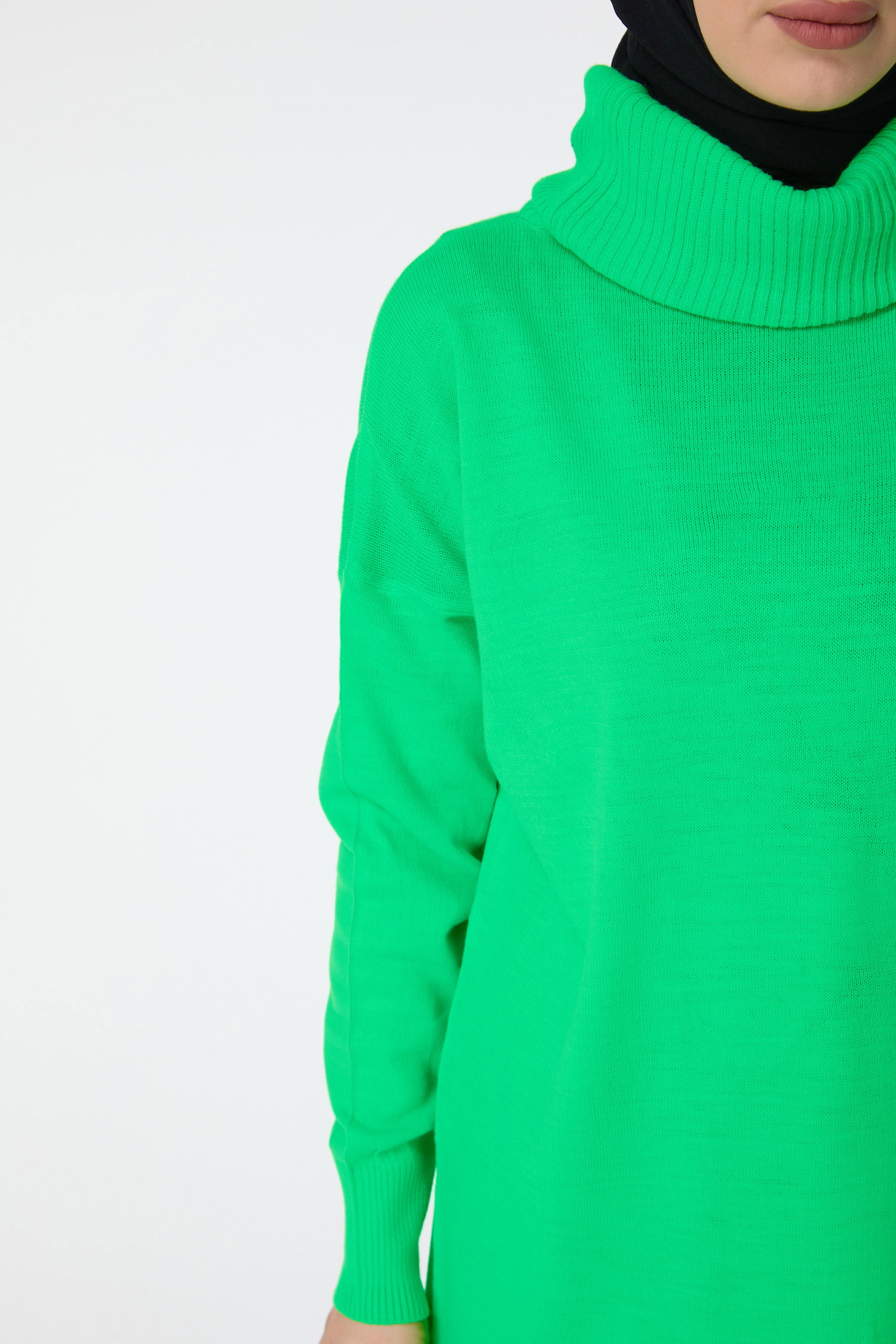 23527-FOSFOR-YESILI Triko Tunik - 3