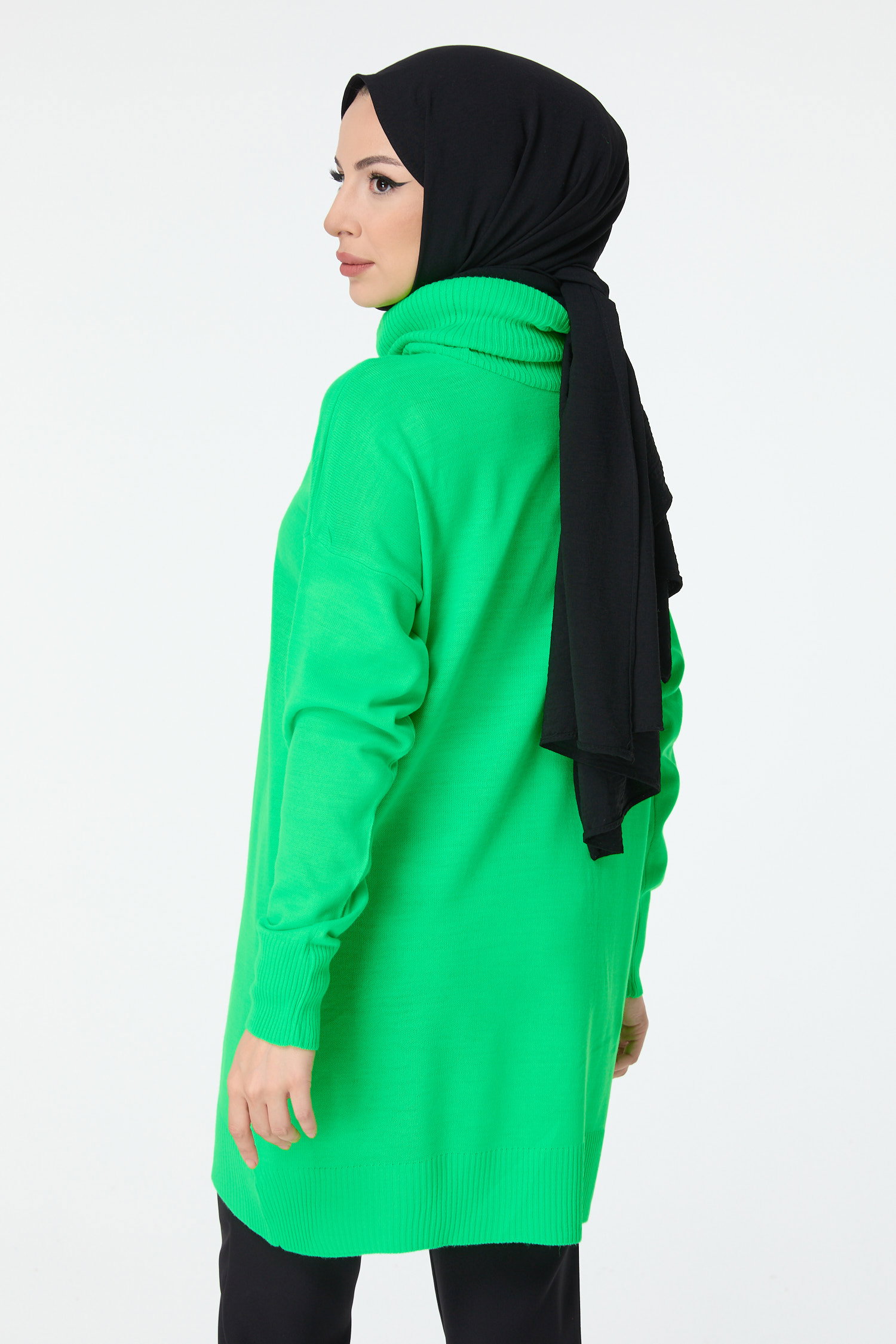 23527-FOSFOR-YESILI Triko Tunik - 4