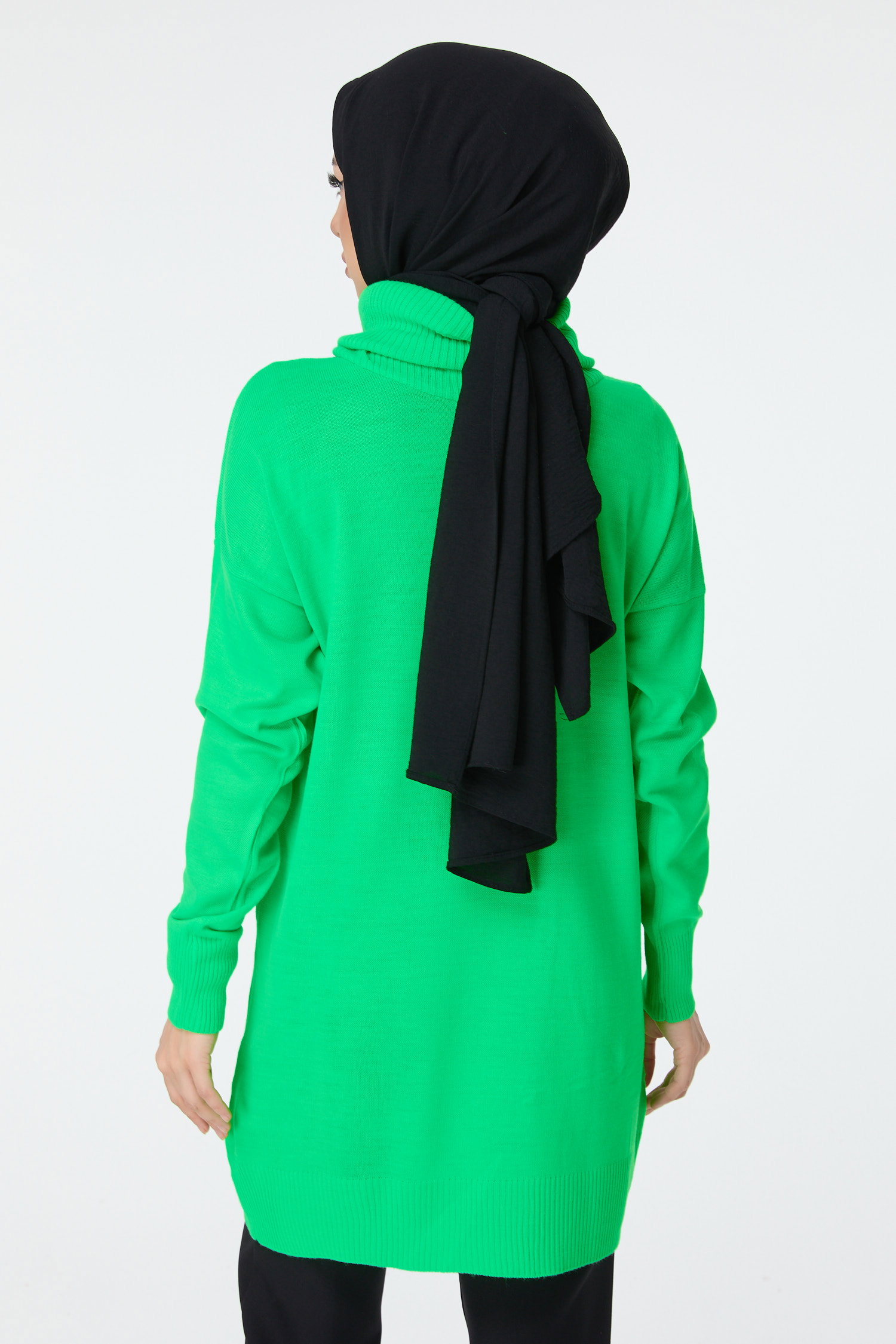 23527-FOSFOR-YESILI Triko Tunik - 5
