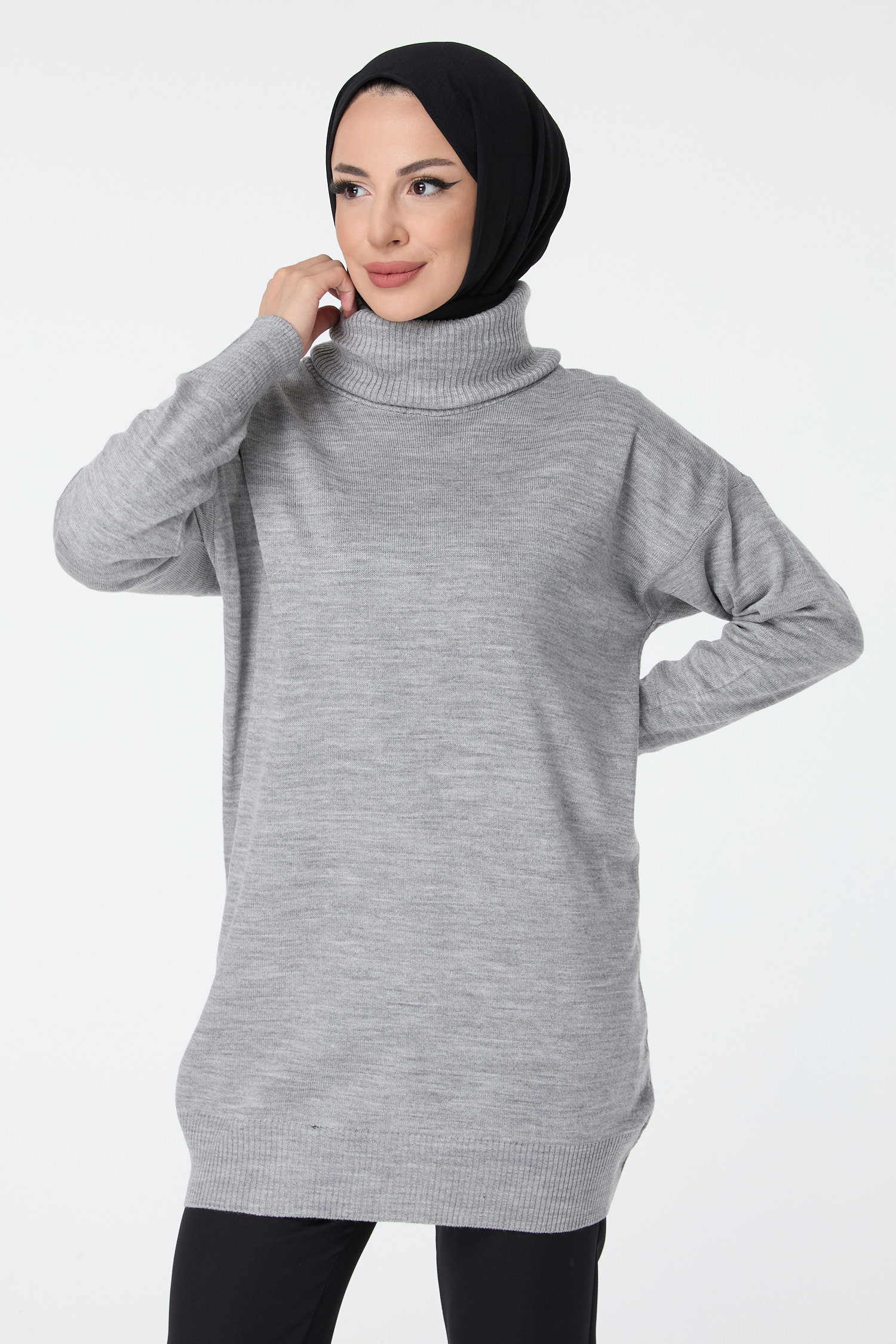 23527-GRI Triko Tunik - 1