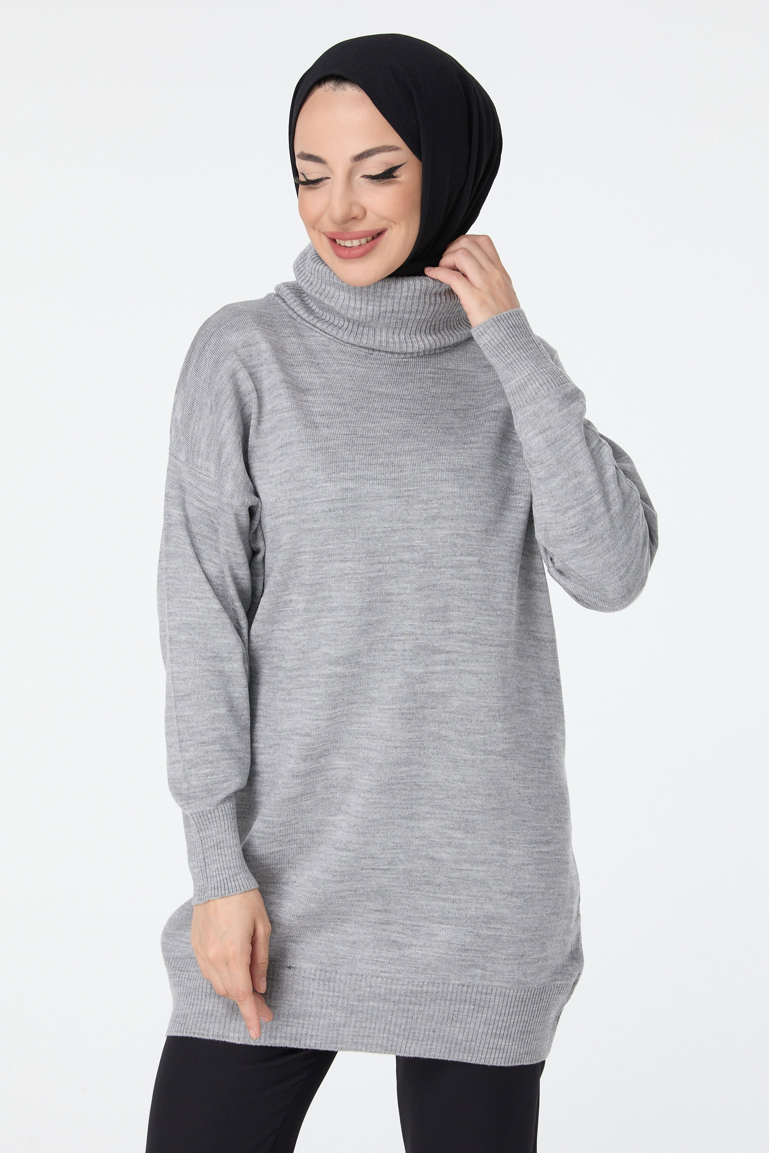 23527-GRI Triko Tunik - 3