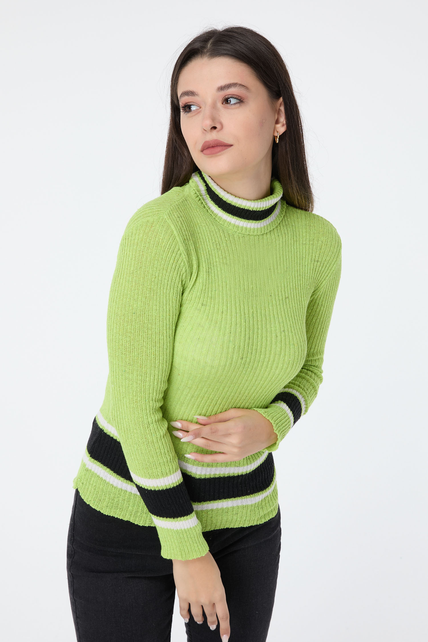 23530-FOSFOR-YESILI Triko Kazak - 2