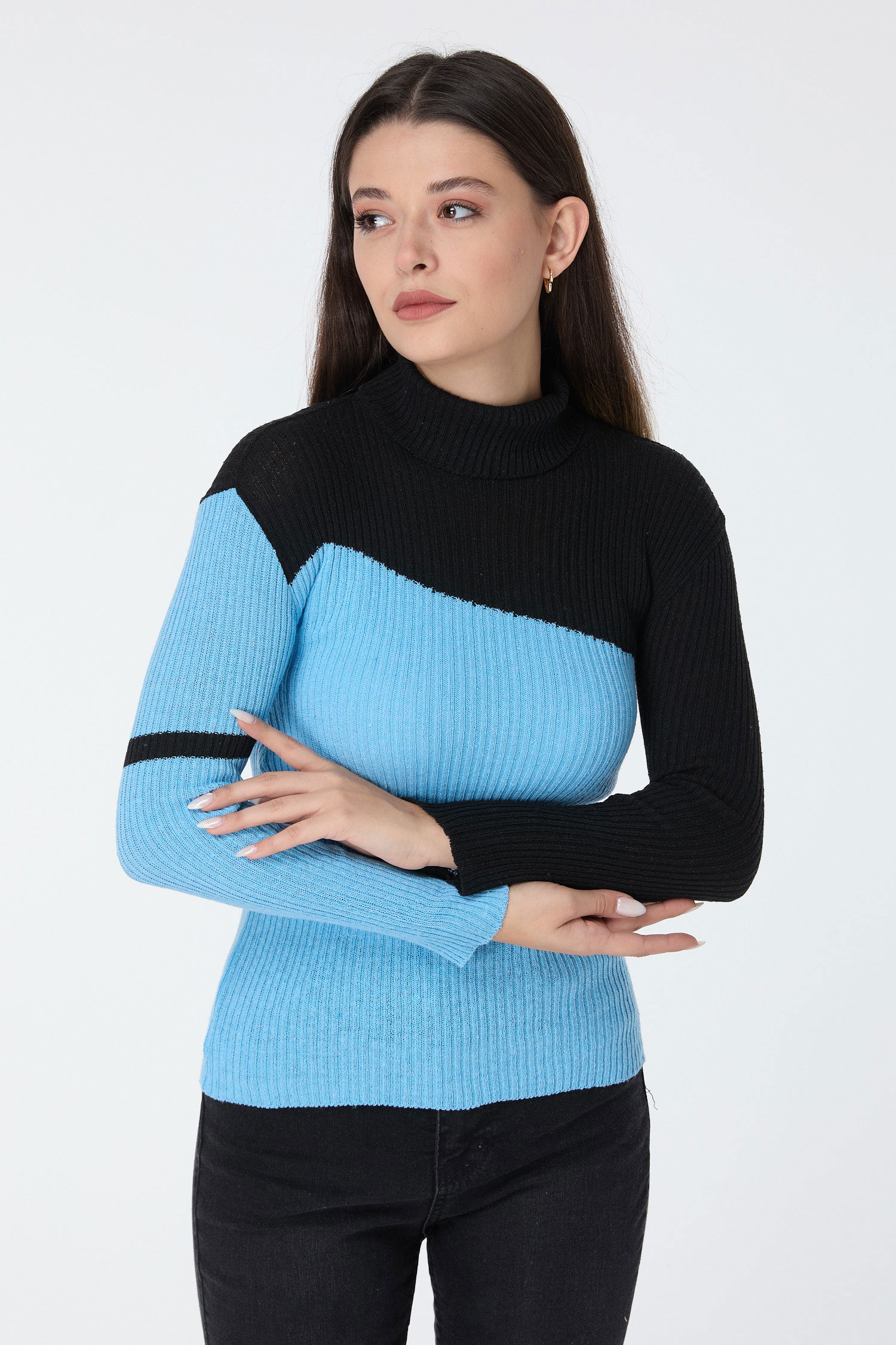 23533-BEBE-MAVI Triko Kazak - 1