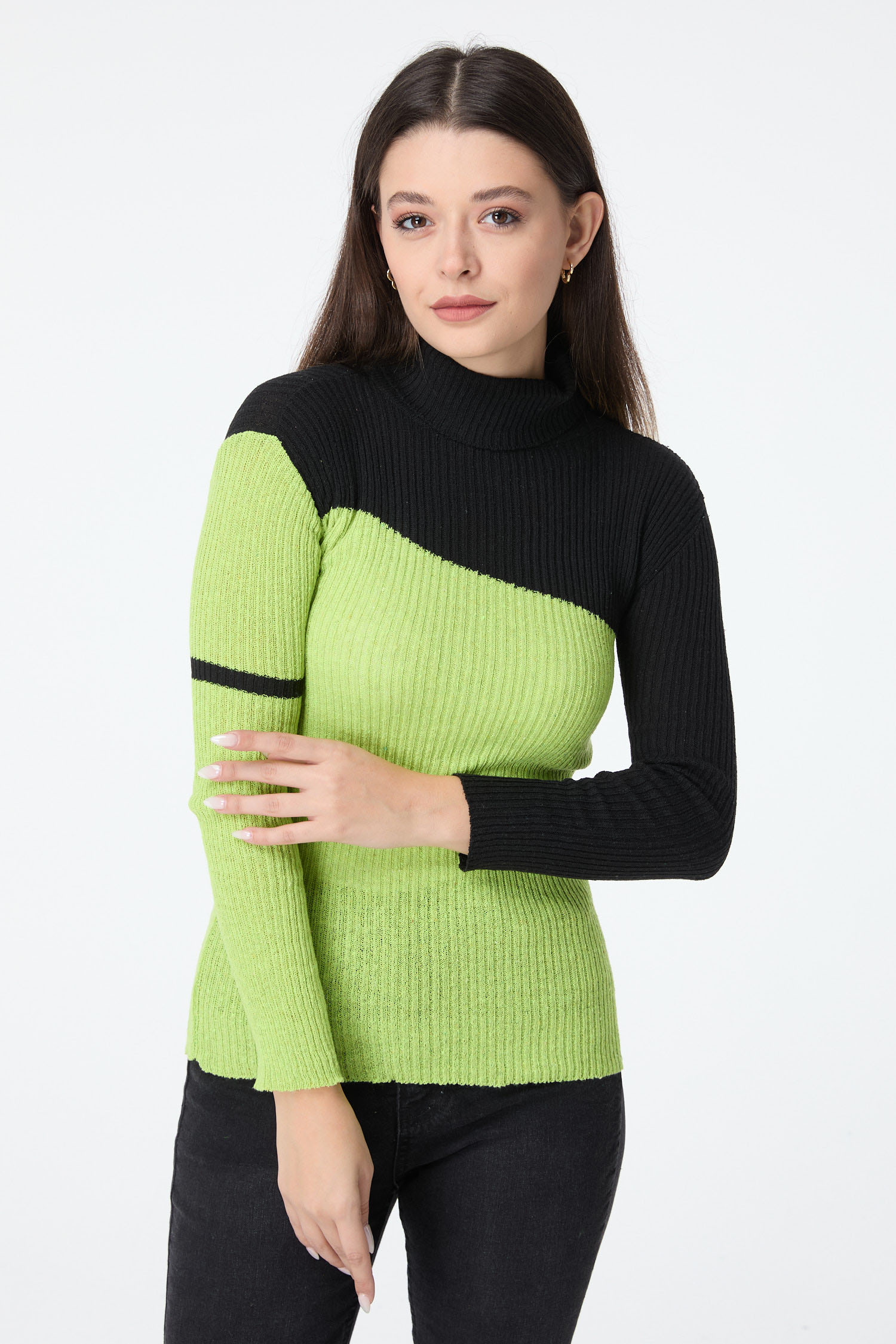 23533-FOSFOR-YESILI Triko Kazak - 2