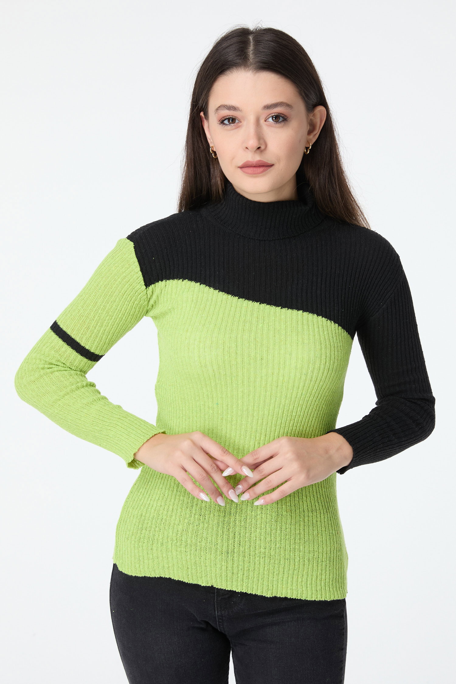 23533-FOSFOR-YESILI Triko Kazak - 3