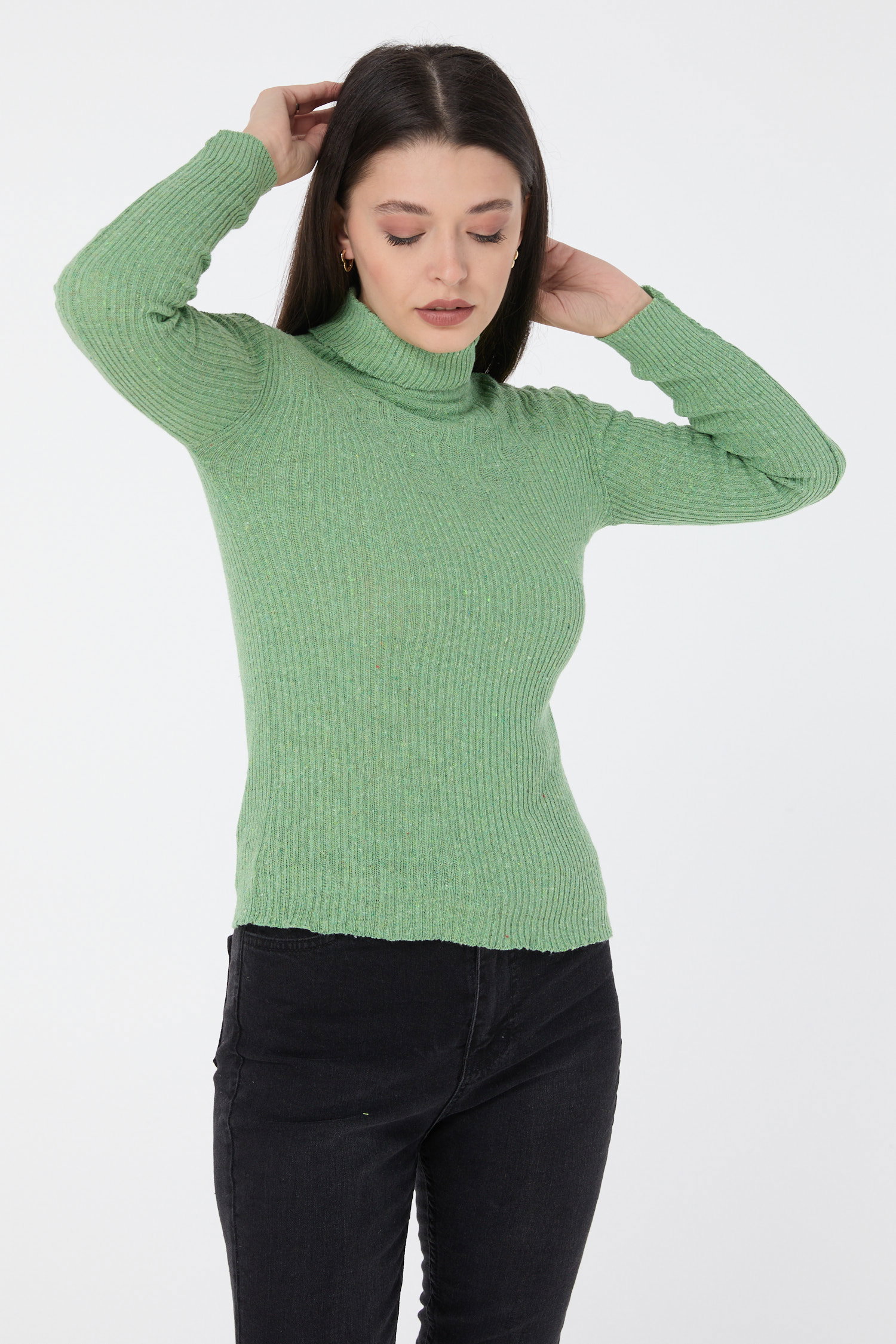 23537-YESIL Triko Kazak - 2