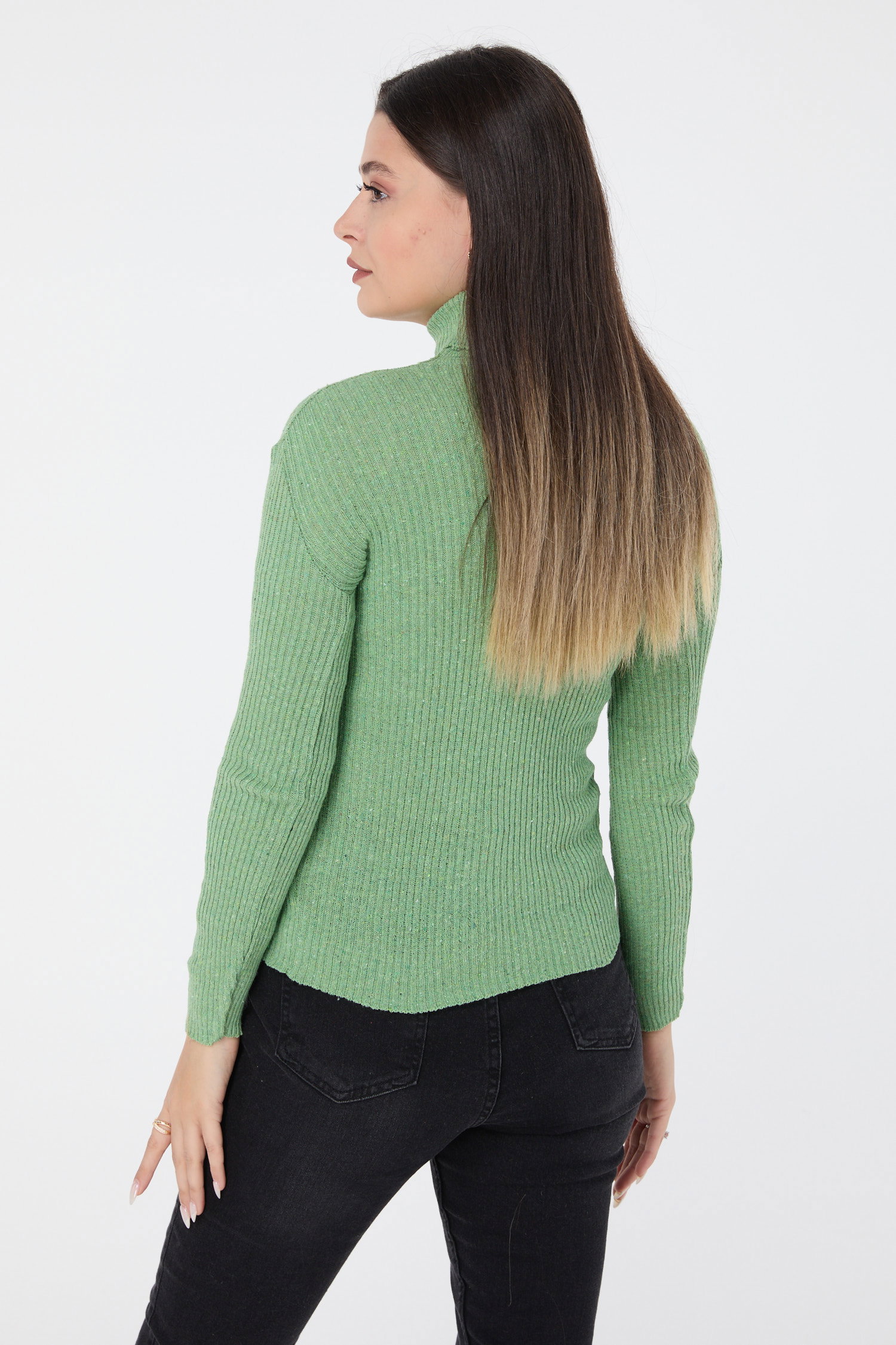 23537-YESIL Triko Kazak - 4