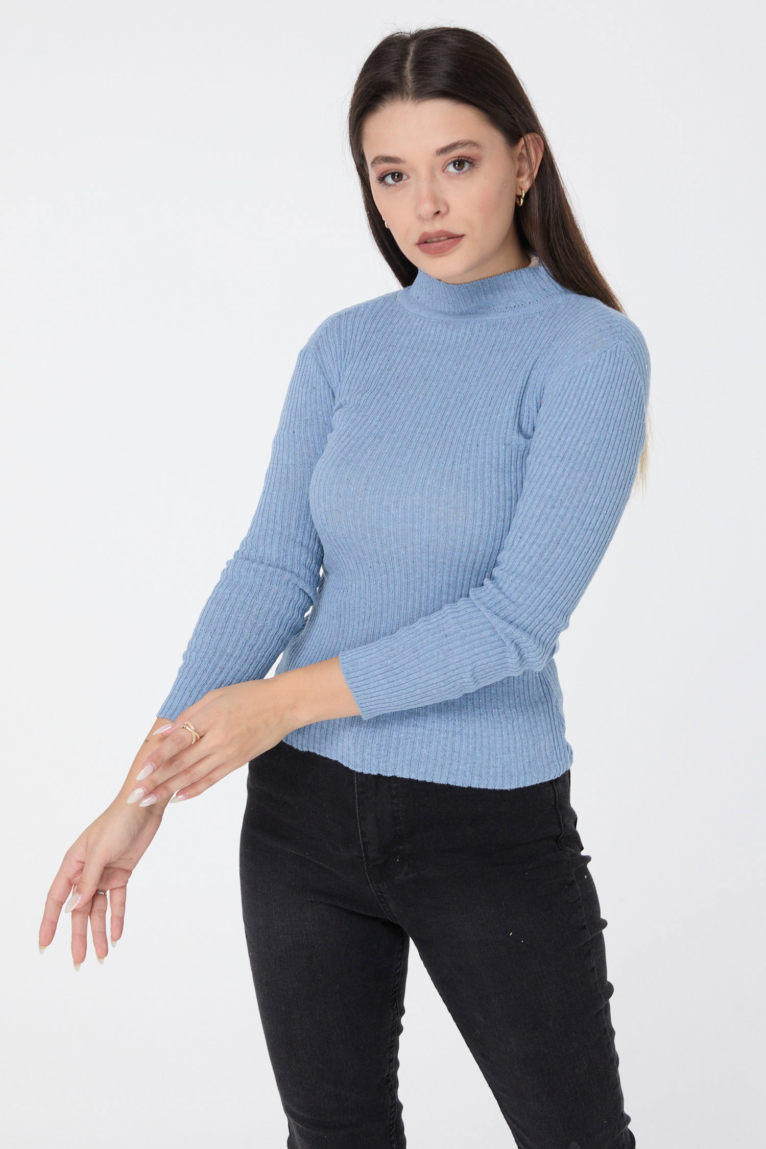 23538-BEBE-MAVI Triko Kazak - 1