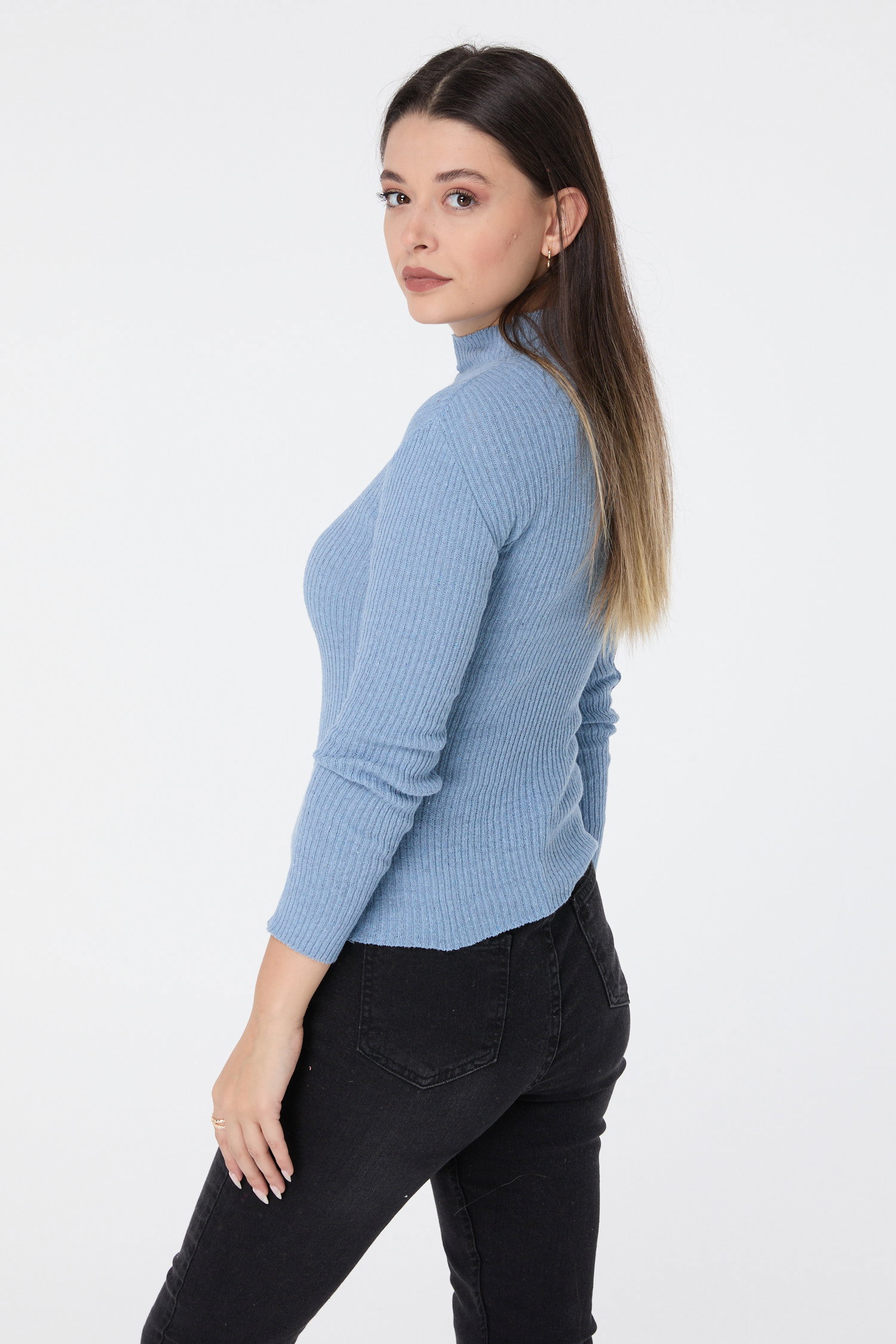 23538-BEBE-MAVI Triko Kazak - 4